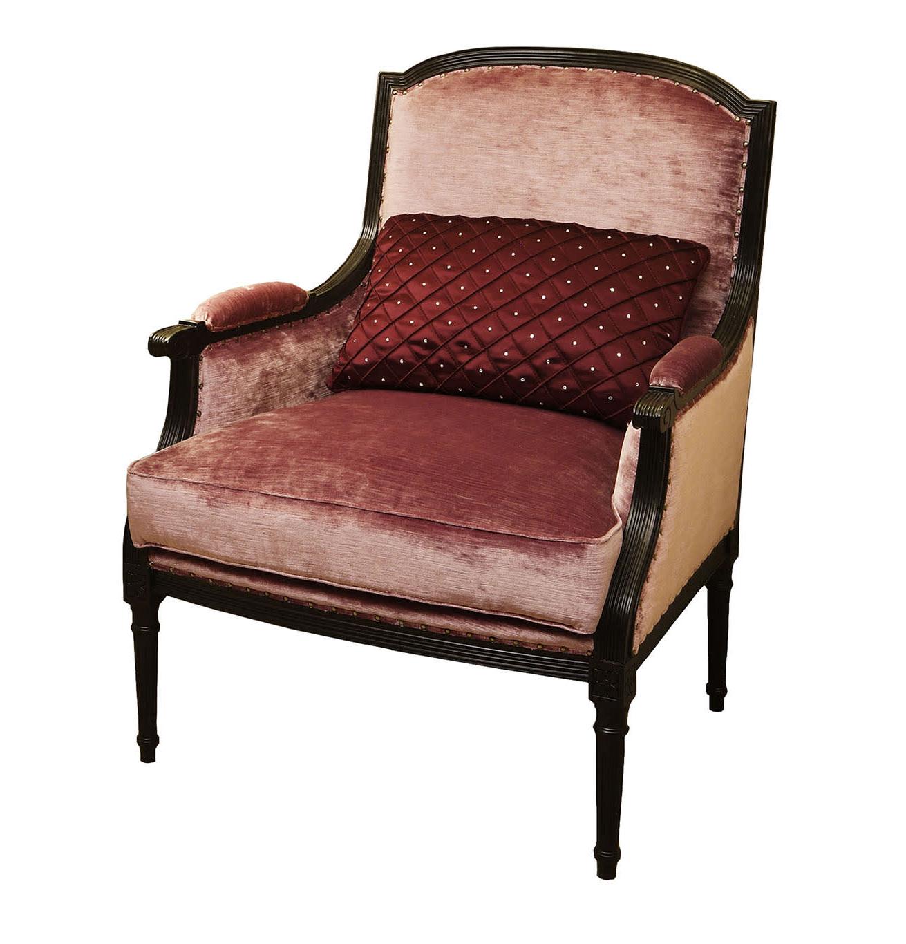 Poltrona Classica in Velluto Bordeaux