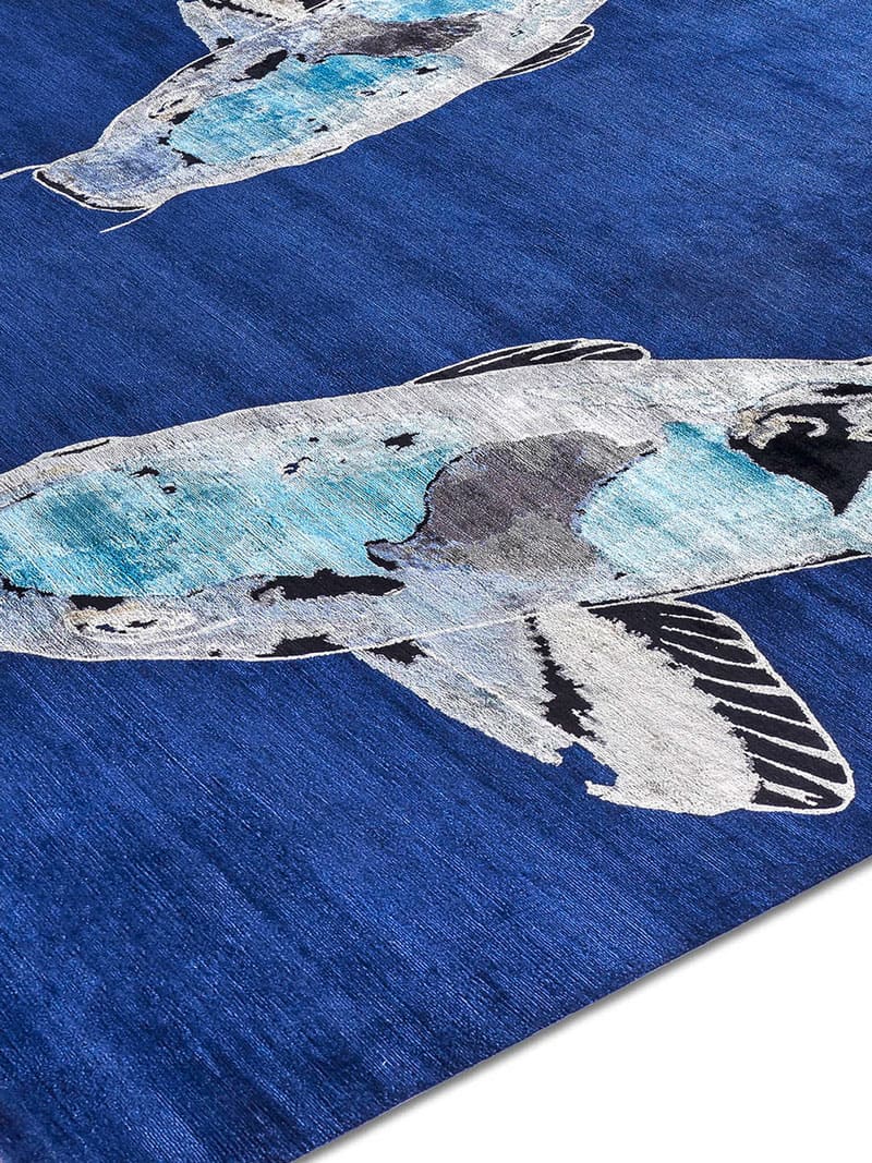 Tappeto Lusso Fish Blu