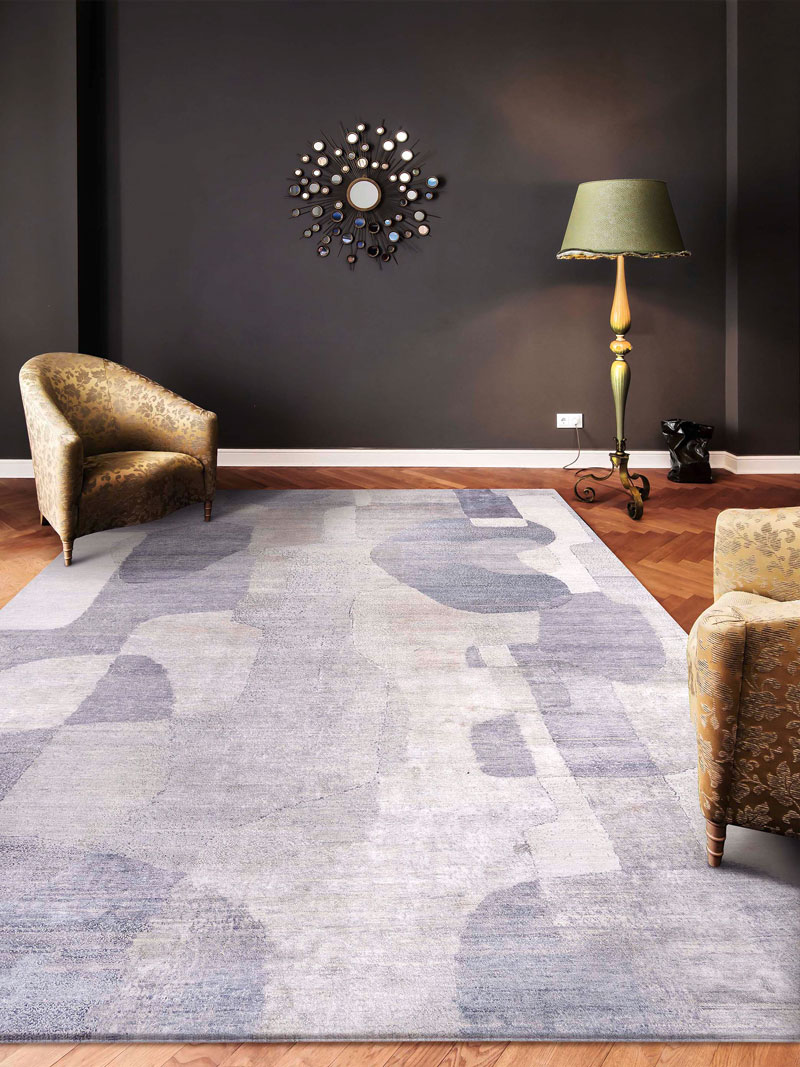 Tappeto Lusso Argento/Blu