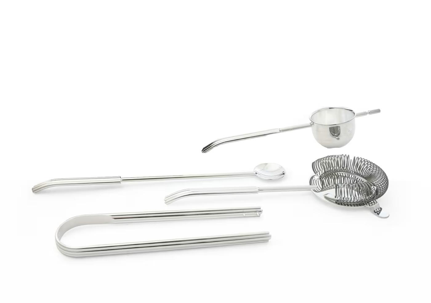 Set Professionale Da Bar In Argento