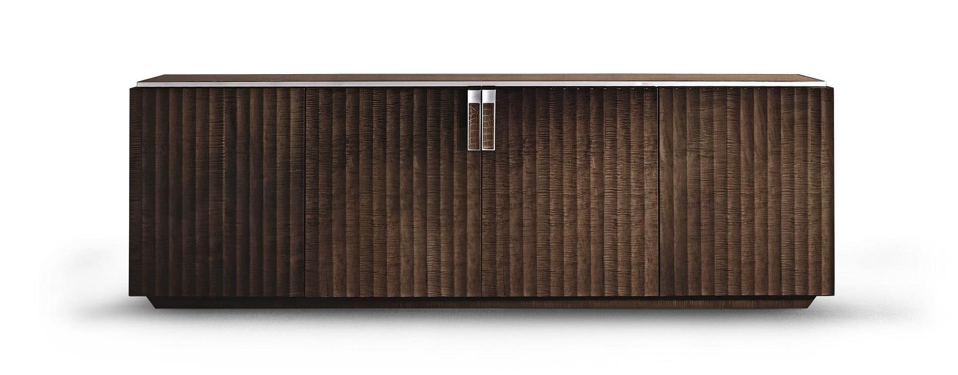 Buffet 4 Ante Legno/Pelle/Cromo