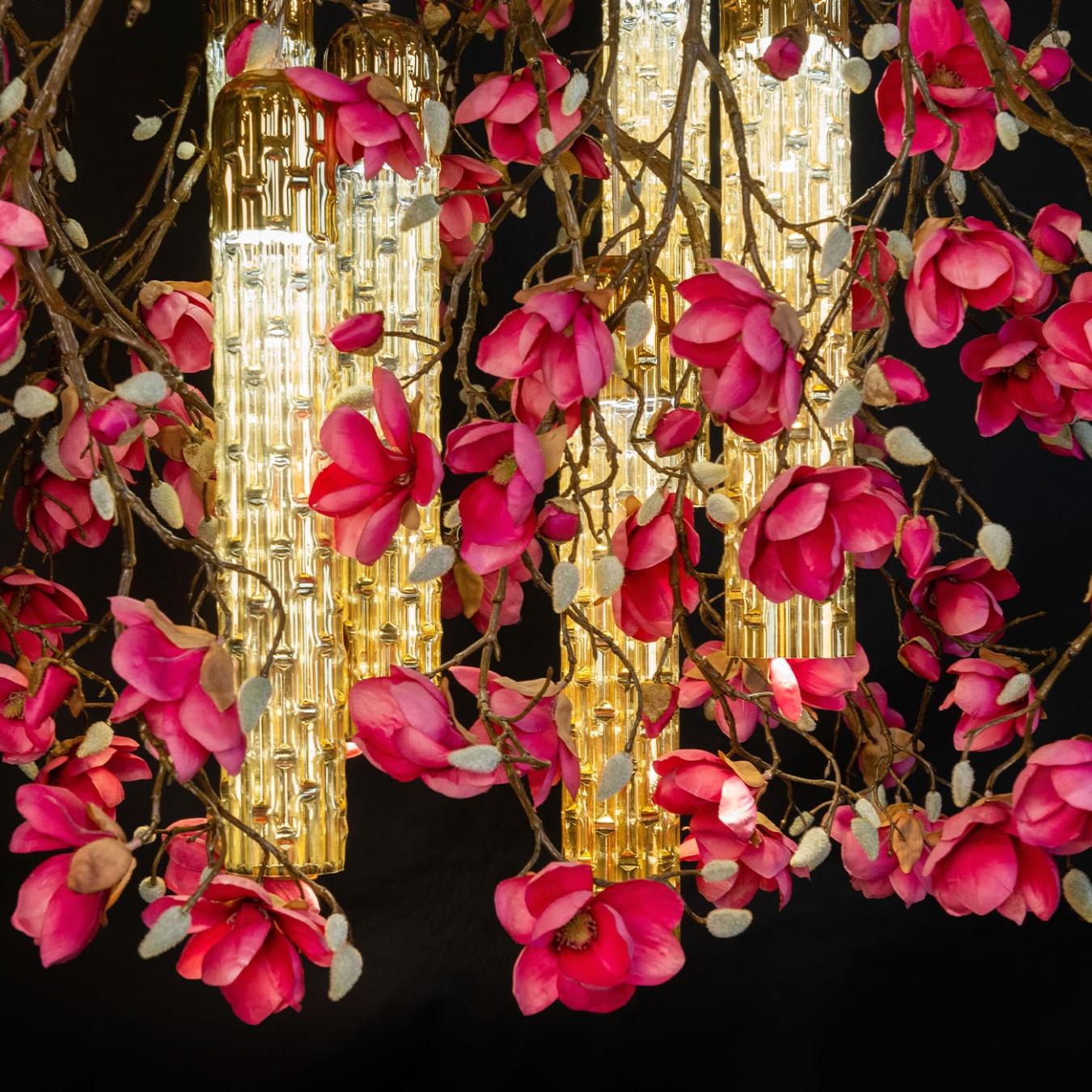 Lampadario Quadrato Magnolia Oro