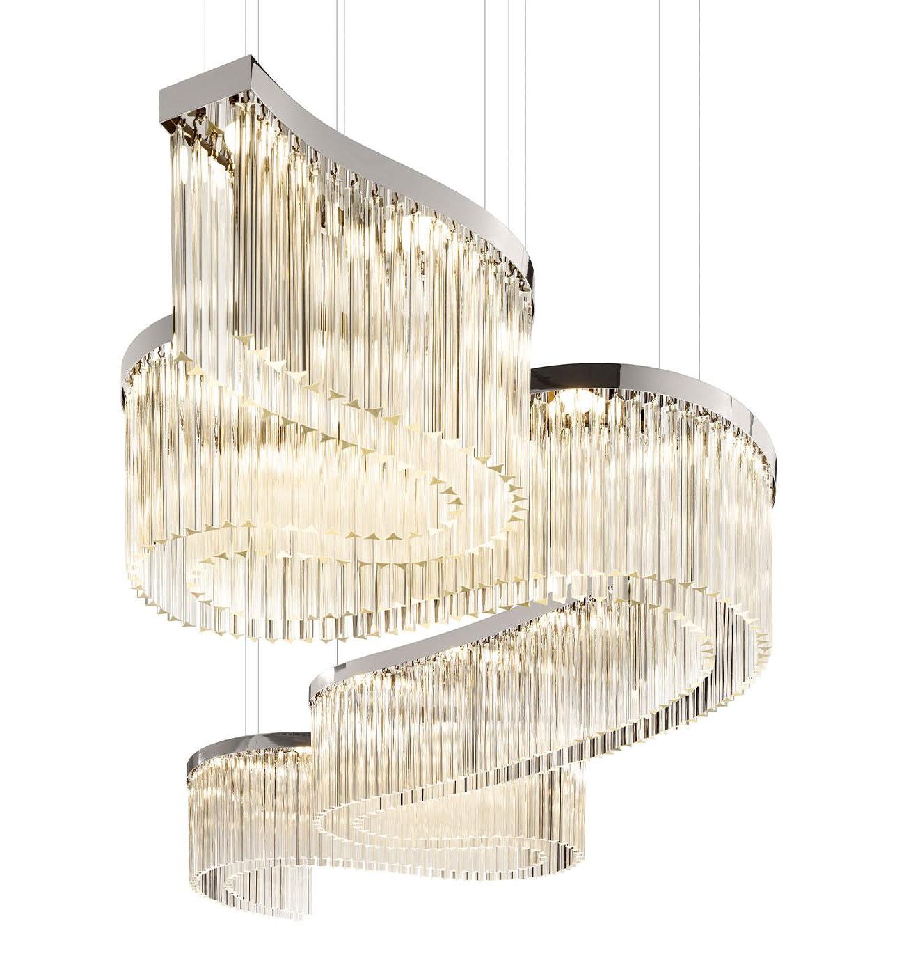 Lampadario Snake Argento