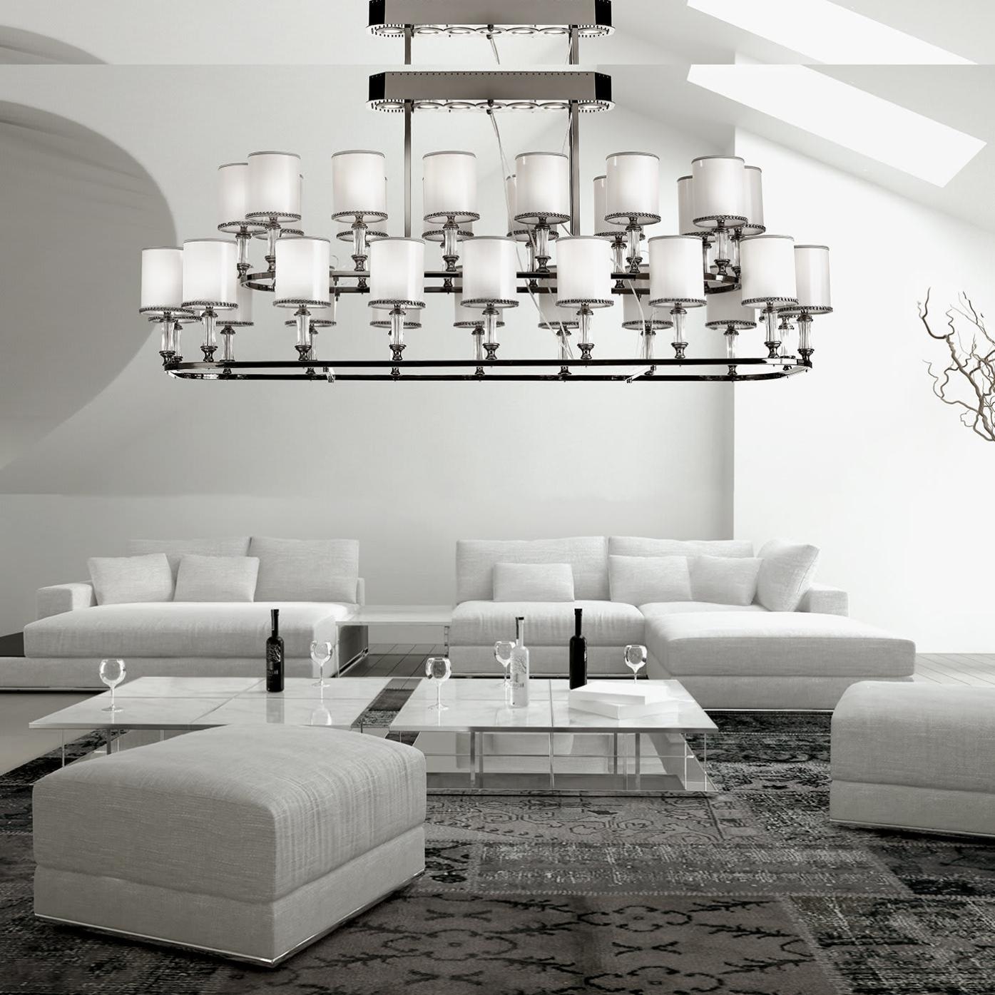 Lampadario a 32 Luci in Nichel Nero