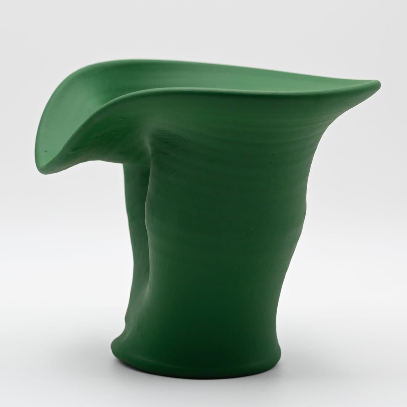 Vaso Verde Scolpito a Mano