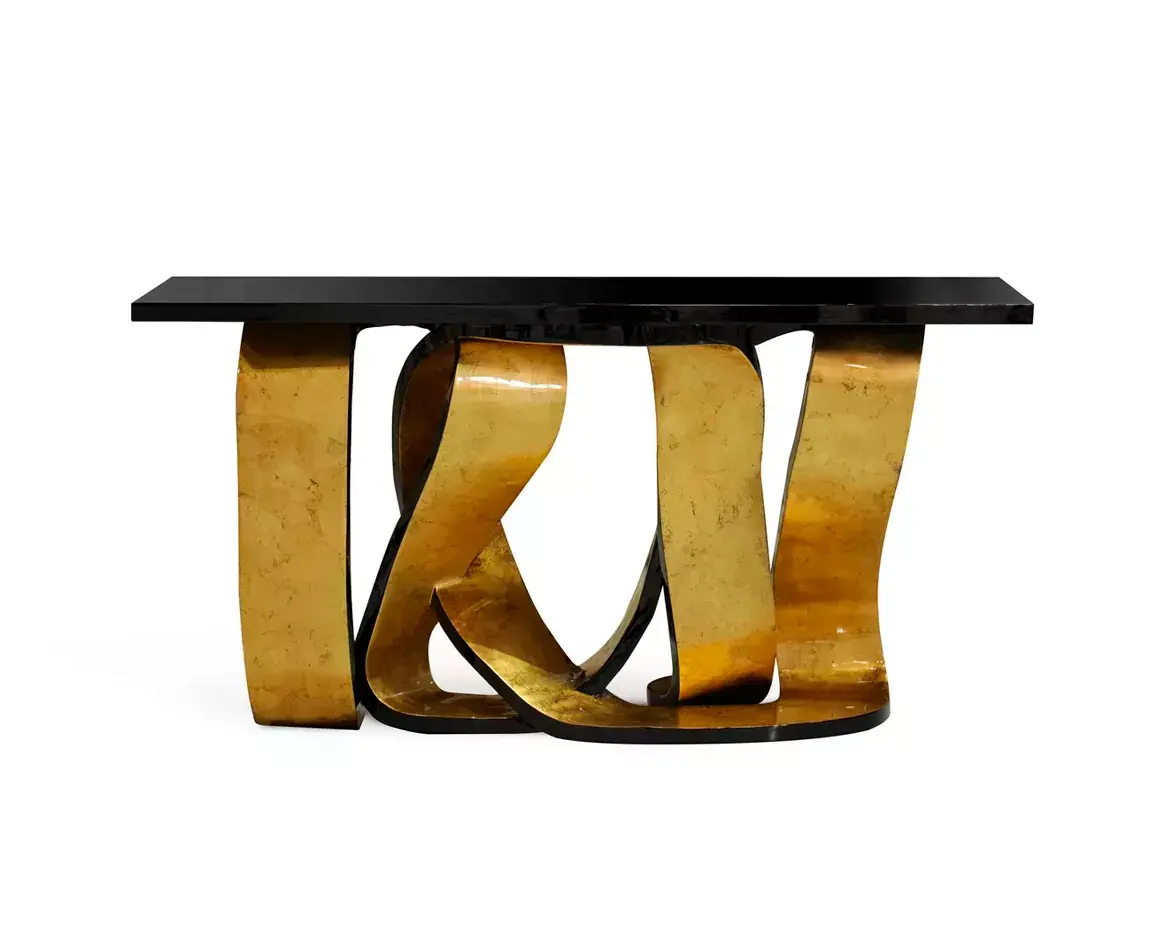 Ribbon Console Foglia Oro
