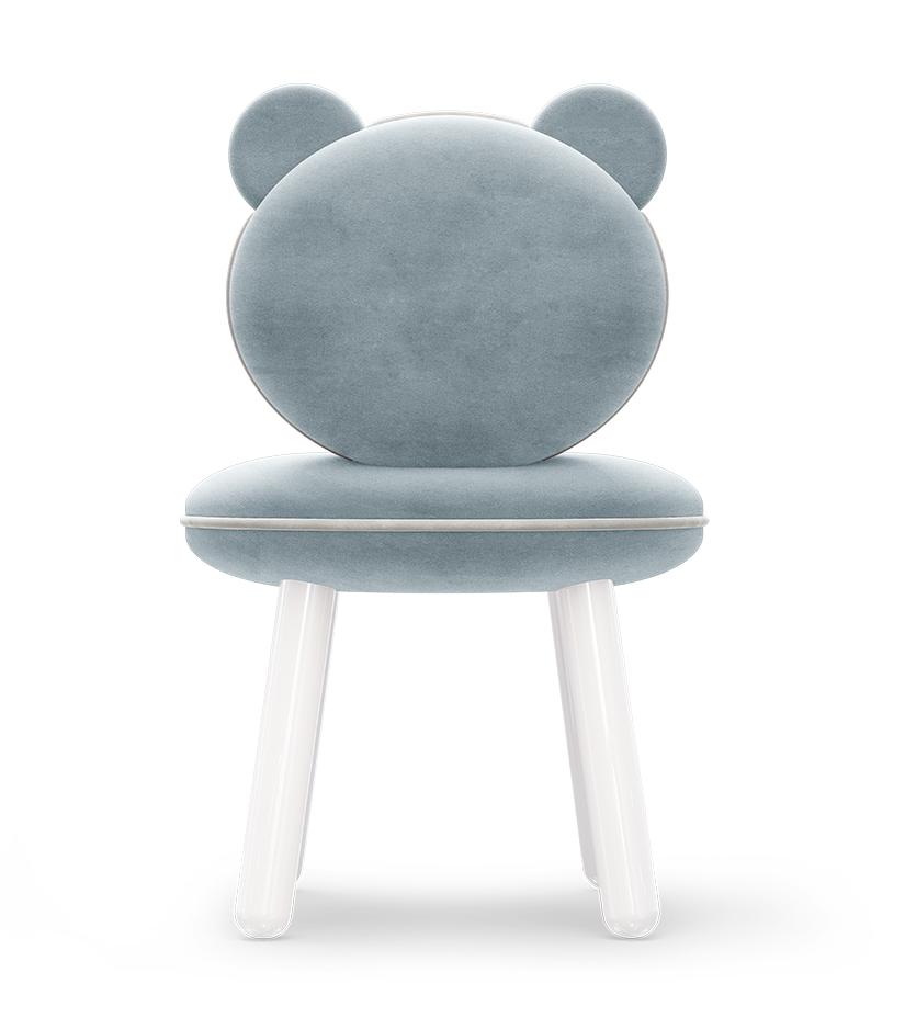 Sedia Per Bambini Fluffy Bear Light Blue