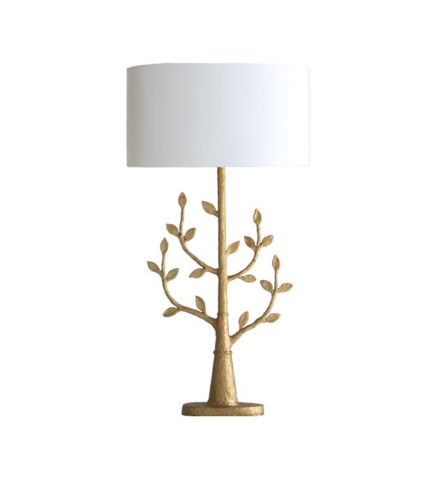 Lampada da tavolo Millana con finitura dorata