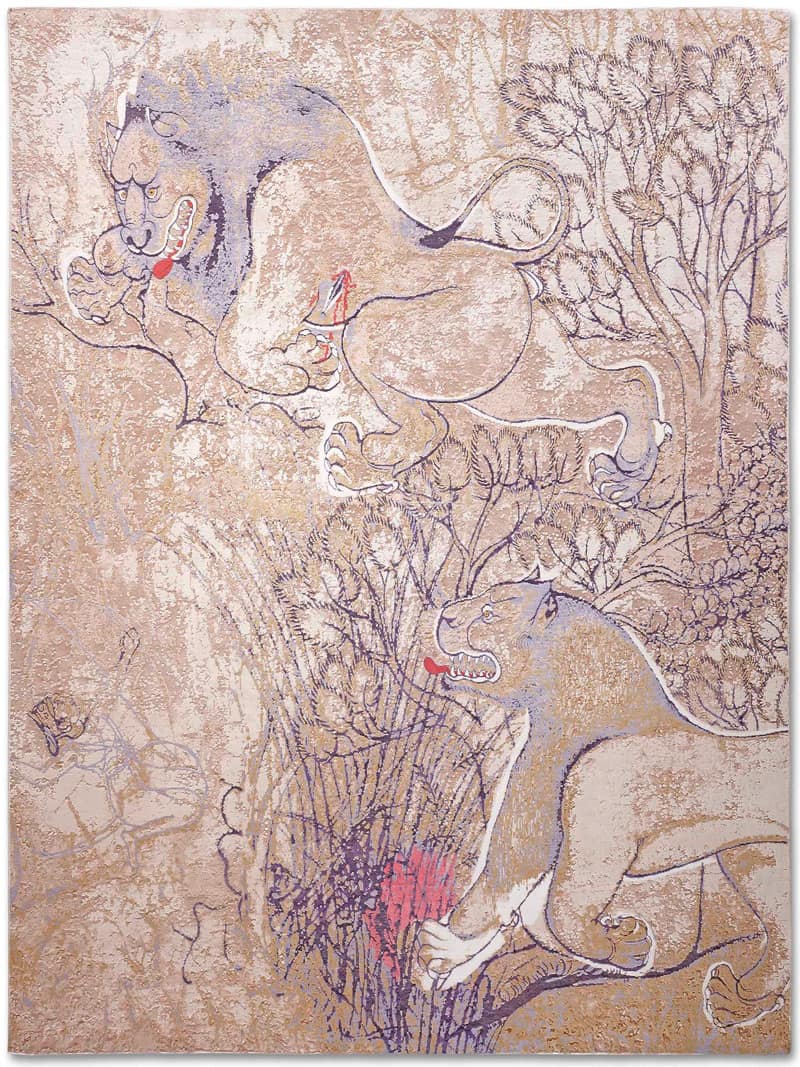 Tappeto Tessuto Due Leoni | Misura: 250 x 300 cm