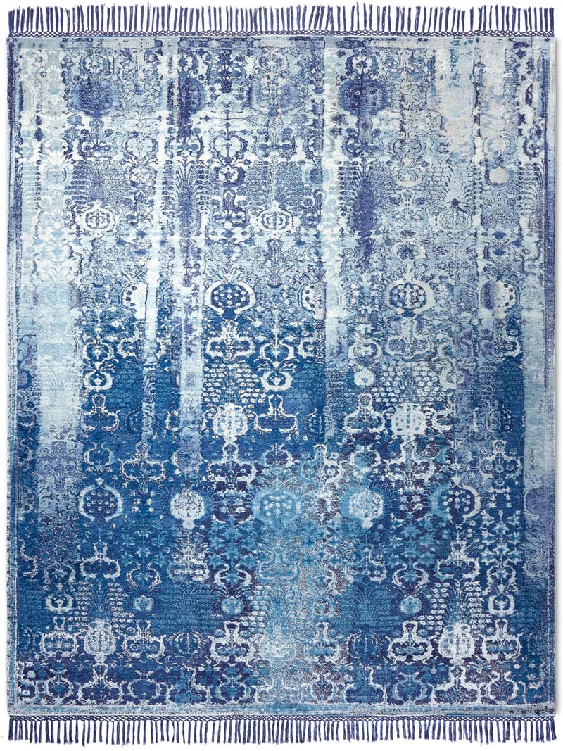 Tappeto Annodato Bosco Blu