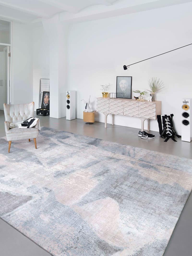 Tappeto Annodato Grigio/Ivory