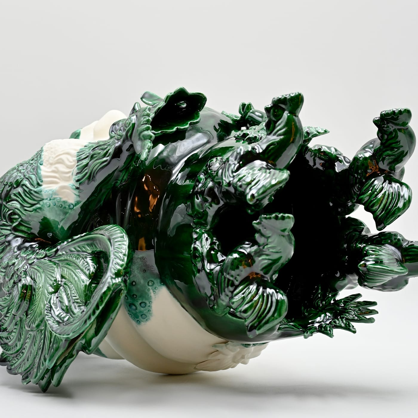 Testa di Moro Verde e Bianca Unica Scultura