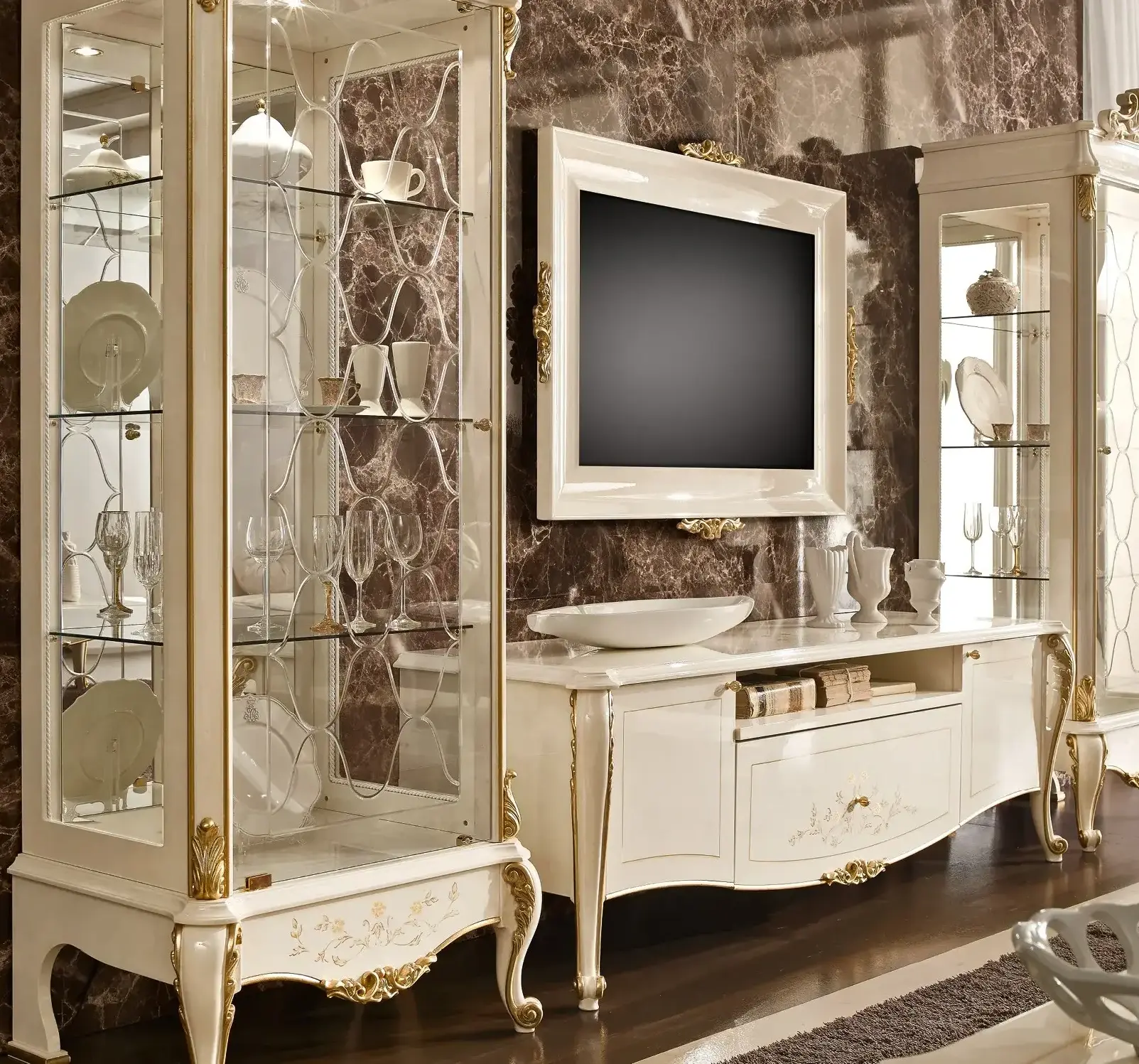 Mobile TV Italiano Avorio | Configurazione: Con cornice