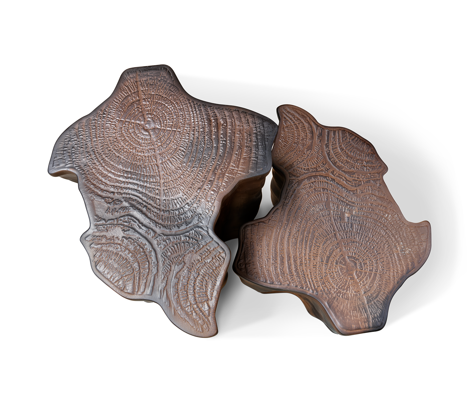 Tavolino in Ceramica Marrone Scuro Horizon