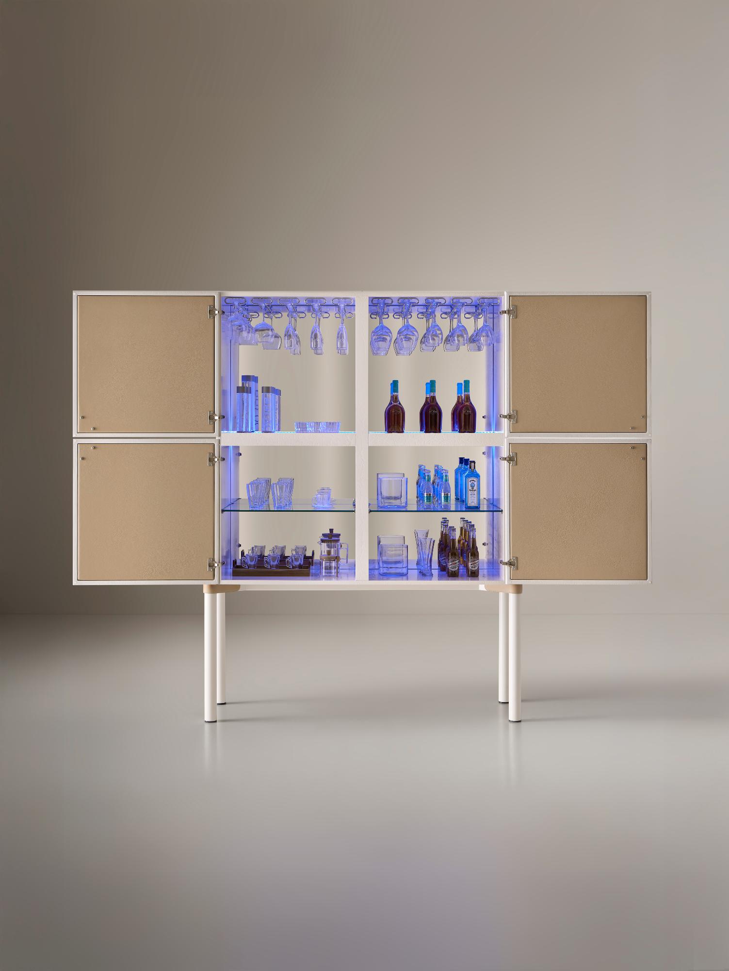 Bar cabinet bianco contemporaneo Alexandra