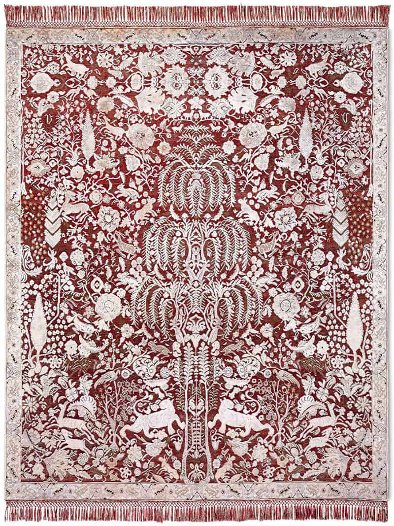 Tappeto Lusso Oro/Rosso