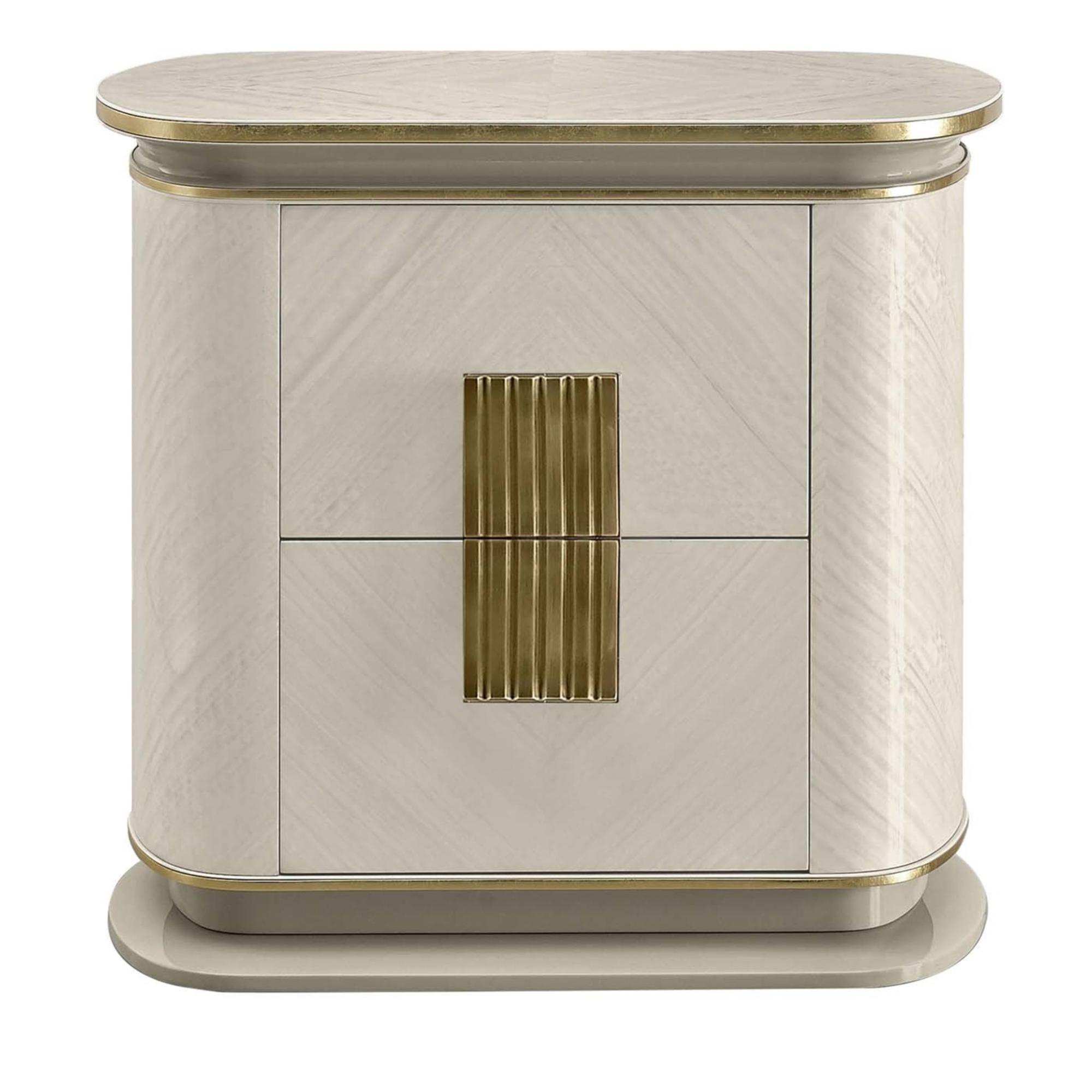 Comodino Bianco / Oro Dilan