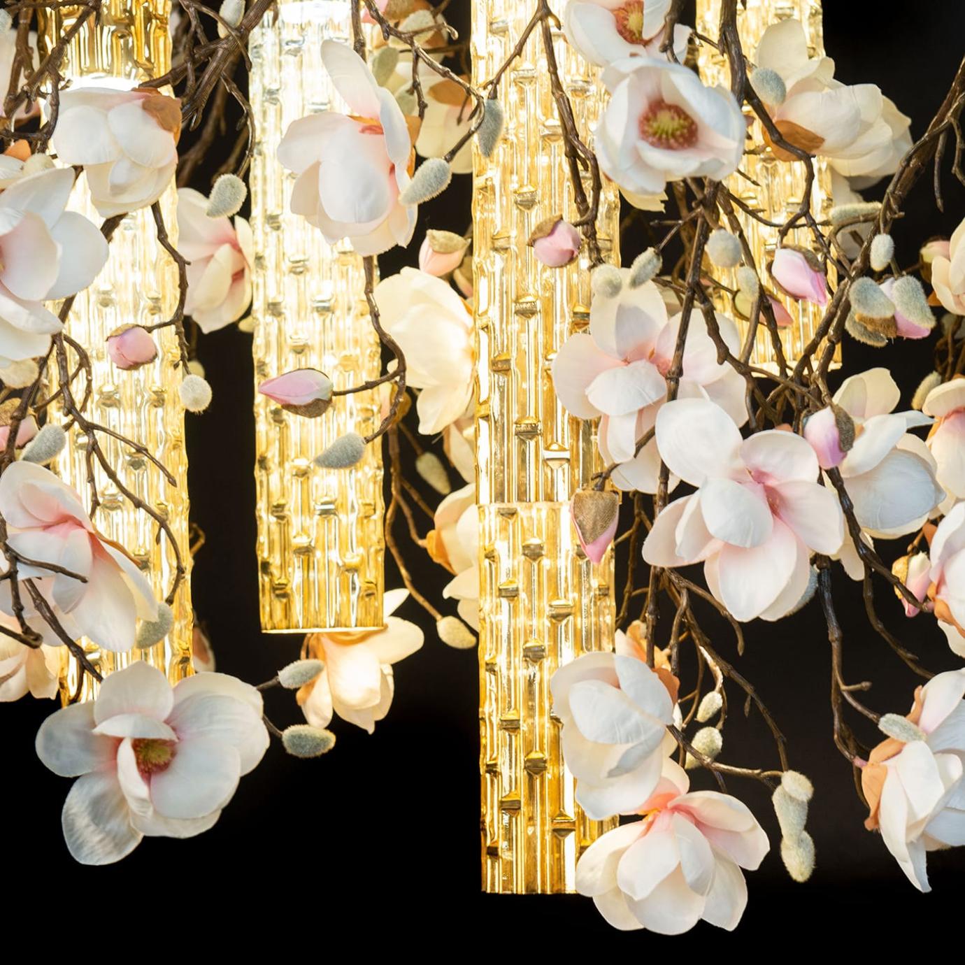 Lampadario Magnolia Bianco Oro