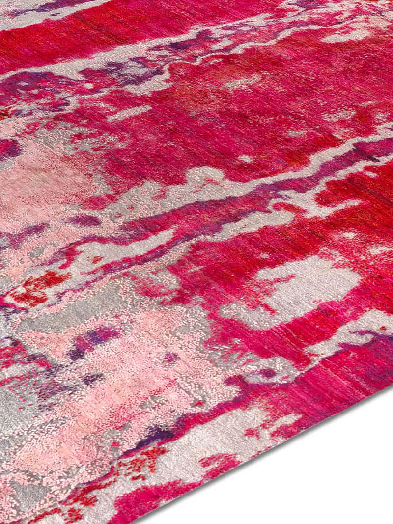 Tappeto Lusso Fatto a Mano Rosa