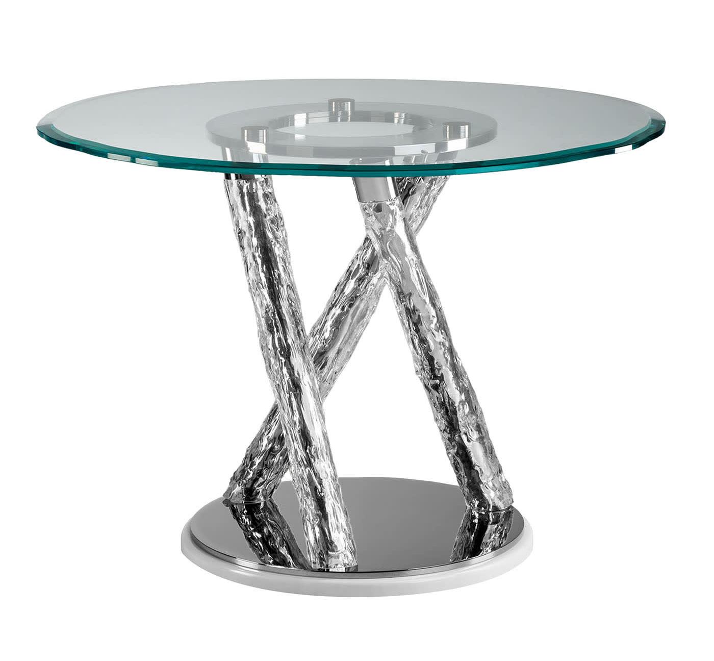 Tavolo da Pranzo in Vetro con Gambe Scultoree