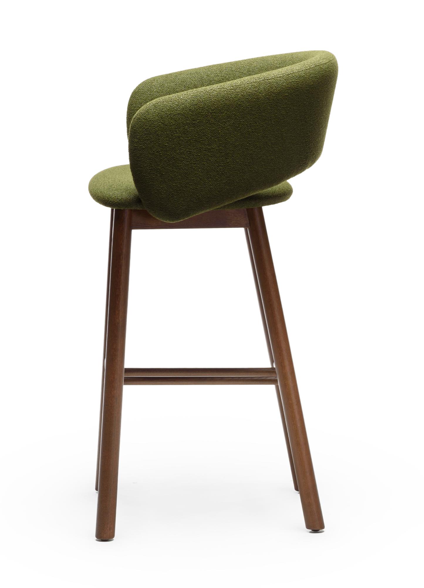 Sgabello da Bar Bel SG-75 Verde in Noce