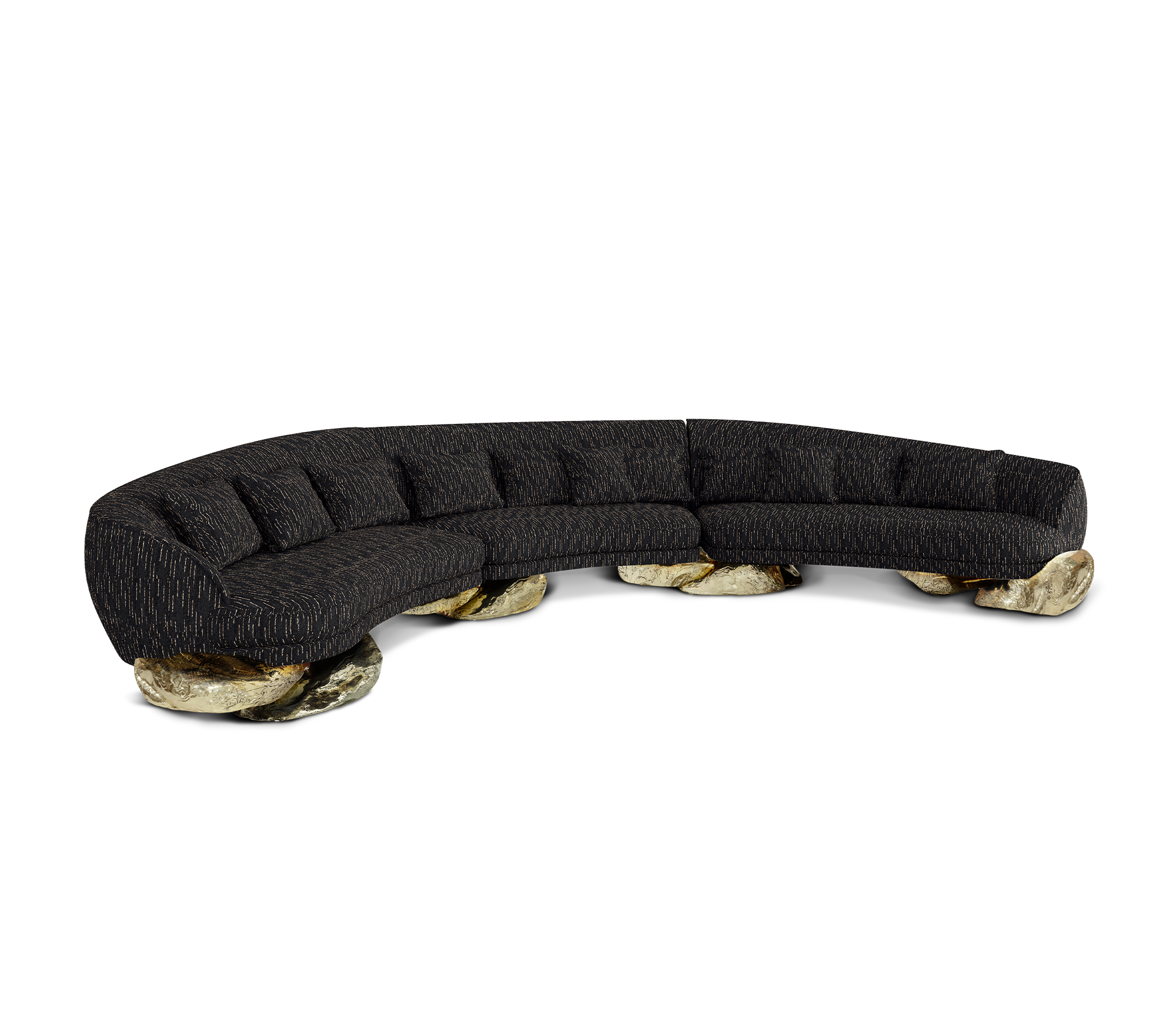 Divano Curvo Nero Angora
