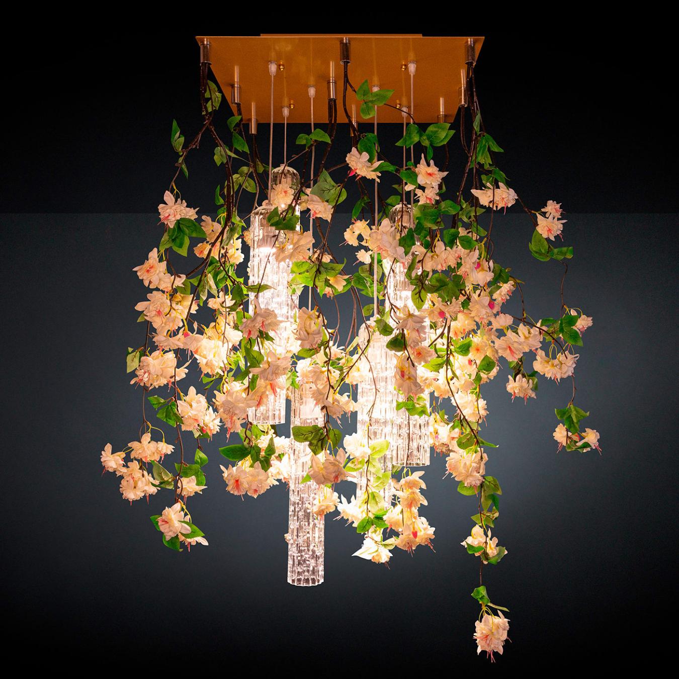 Lampadario Quadrato White Cascade