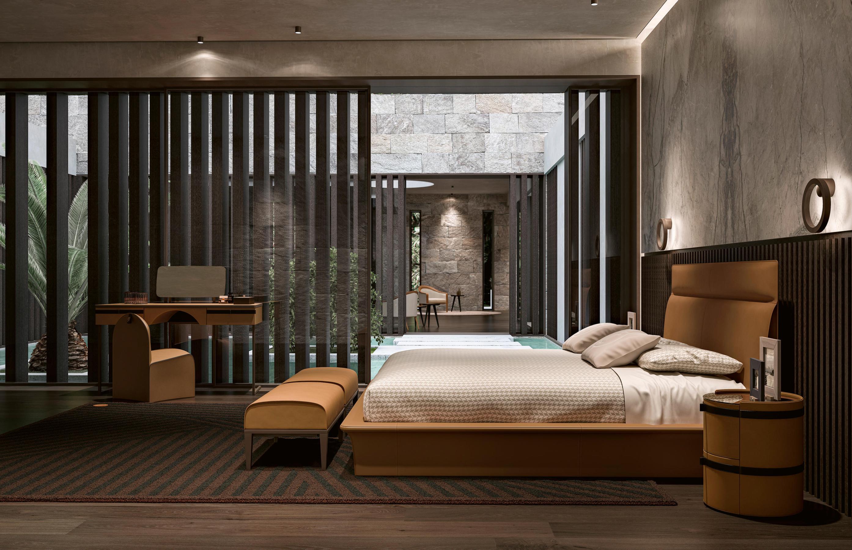 Letto Moderno in Pelle con Testiera | Misura del materasso: 180 x 200 cm