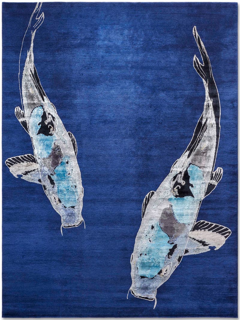 Tappeto Lusso Fish Blu