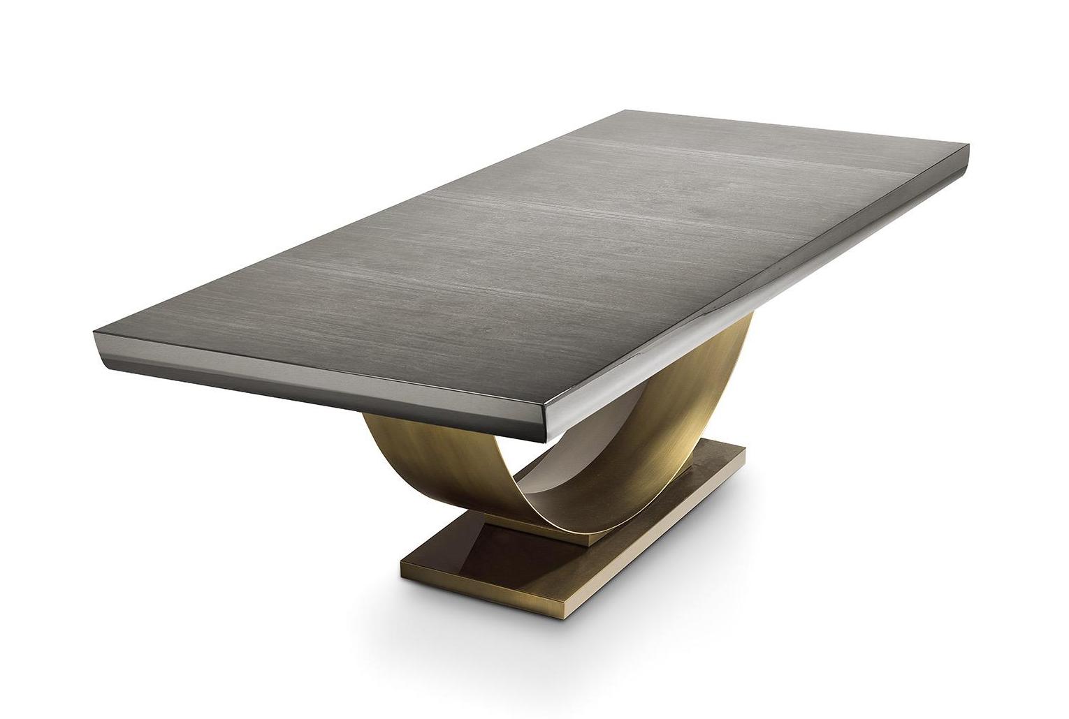 Tavolo Fisso Top Lucido Base Bronzo | Dimensioni: L 240 cm