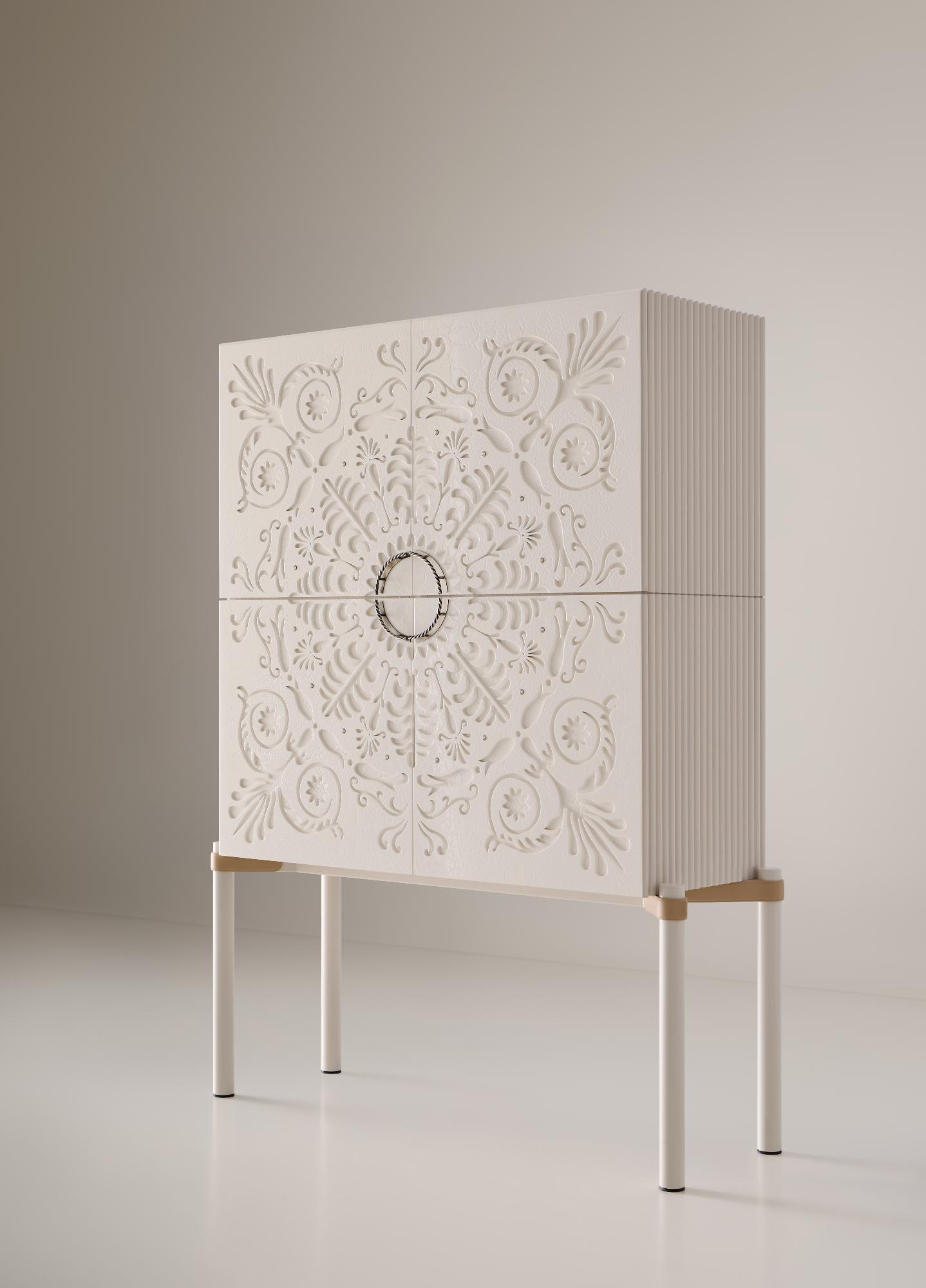 Bar cabinet bianco contemporaneo Alexandra