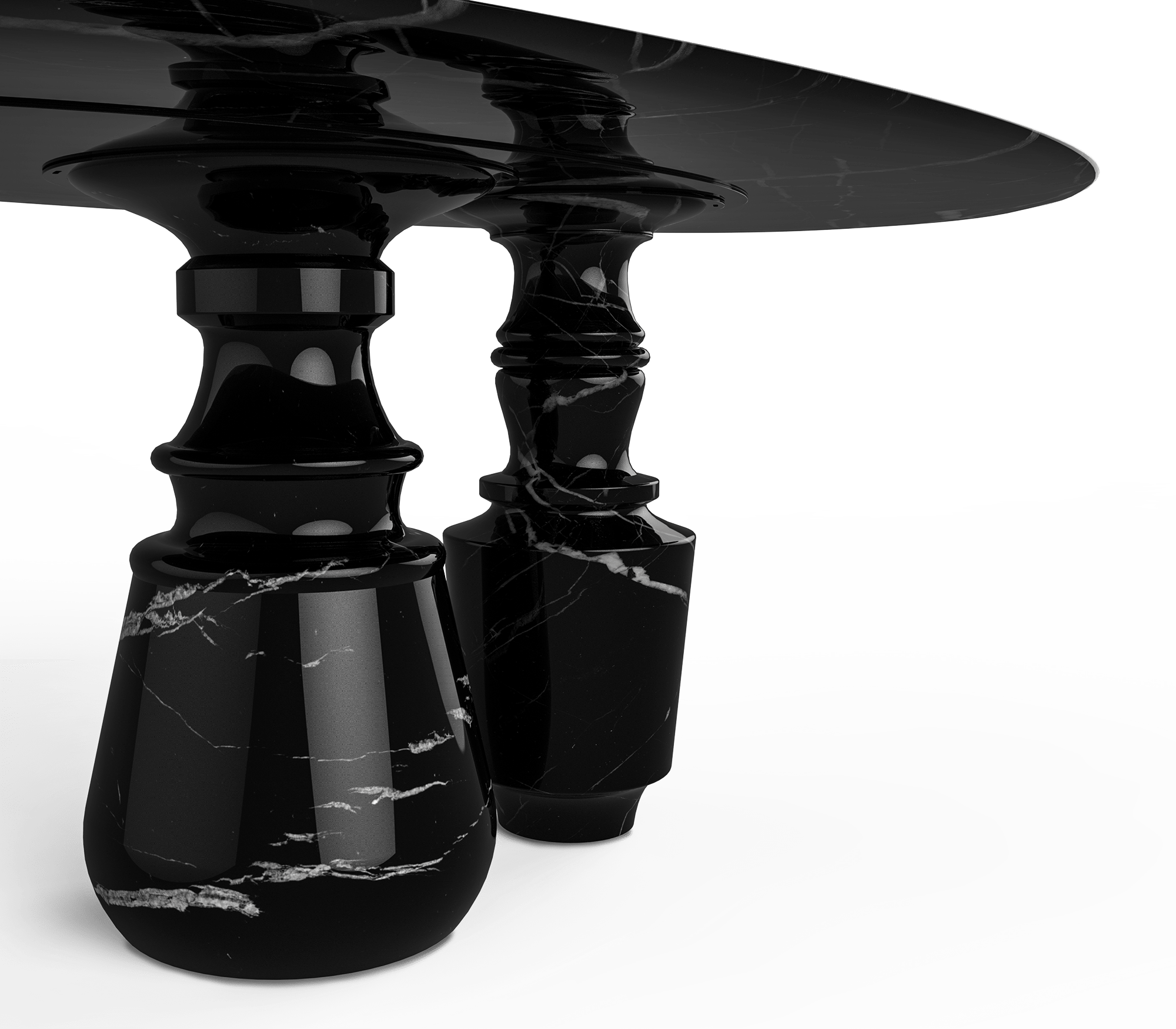 Tavolo da Pranzo Ovale Ossidiana Nero Marquina