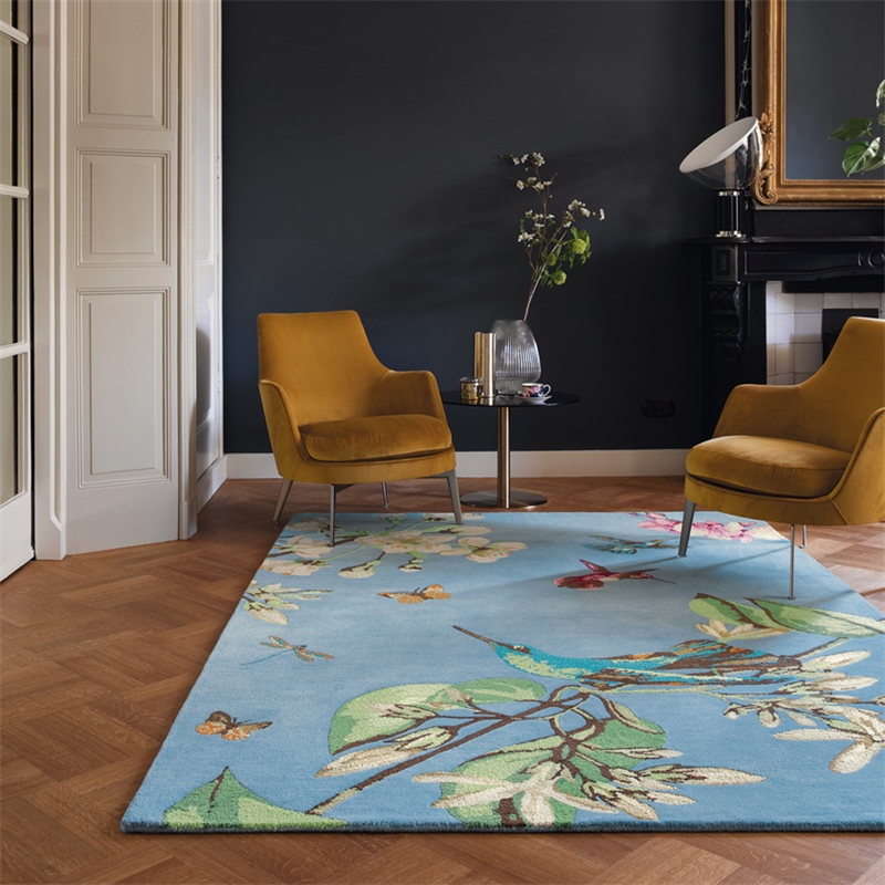 Tappeto Colibrì Blu 37808