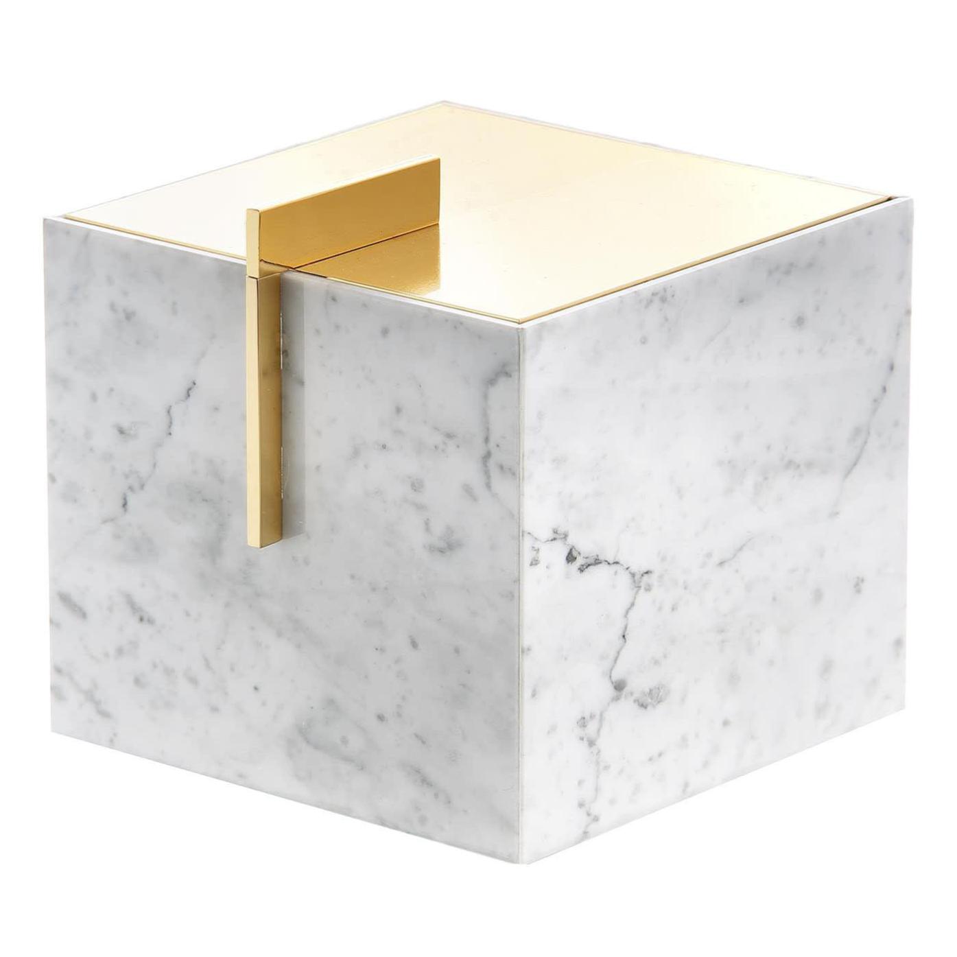 Portagioie in Marmo di Carrara con Finitura Oro 24K