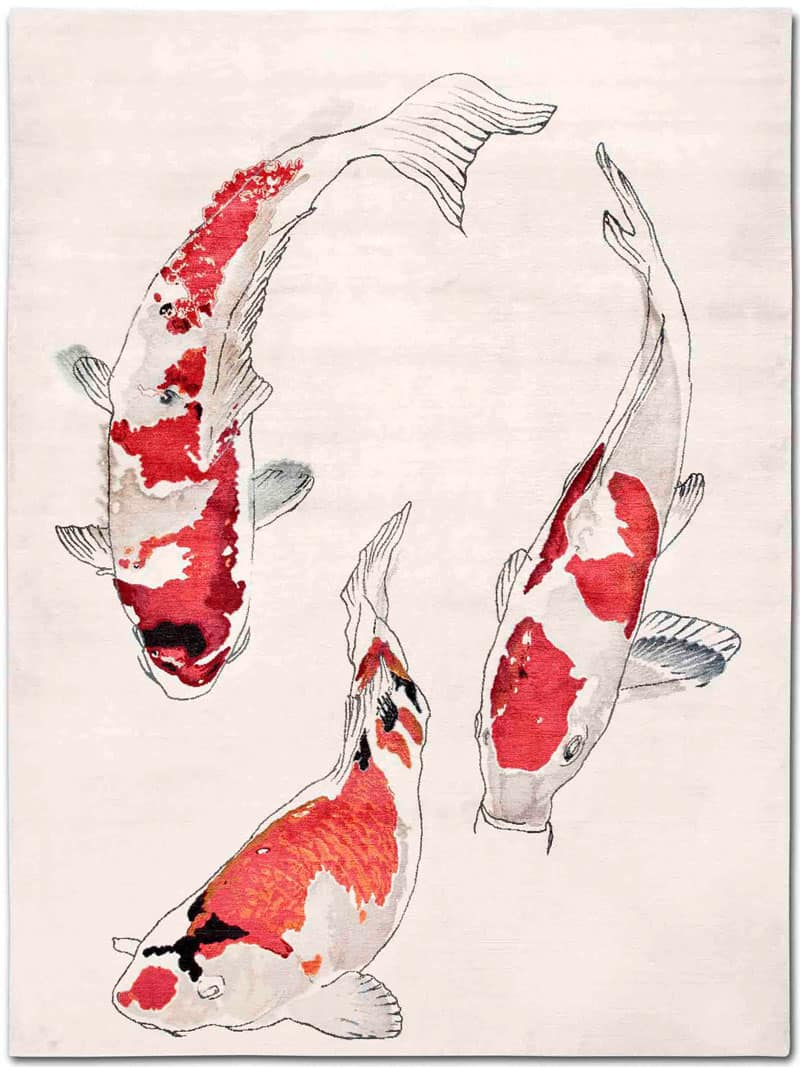 Tappeto Lusso Fish Originale/Bianco