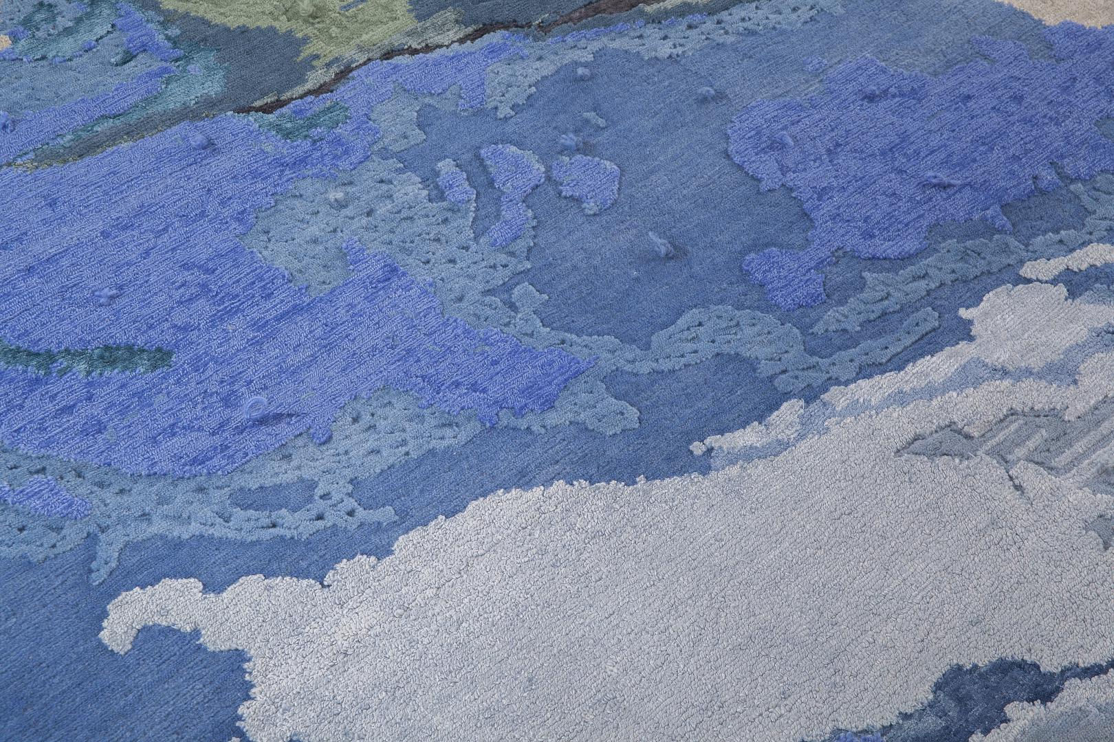 Tappeto Annodato Blu