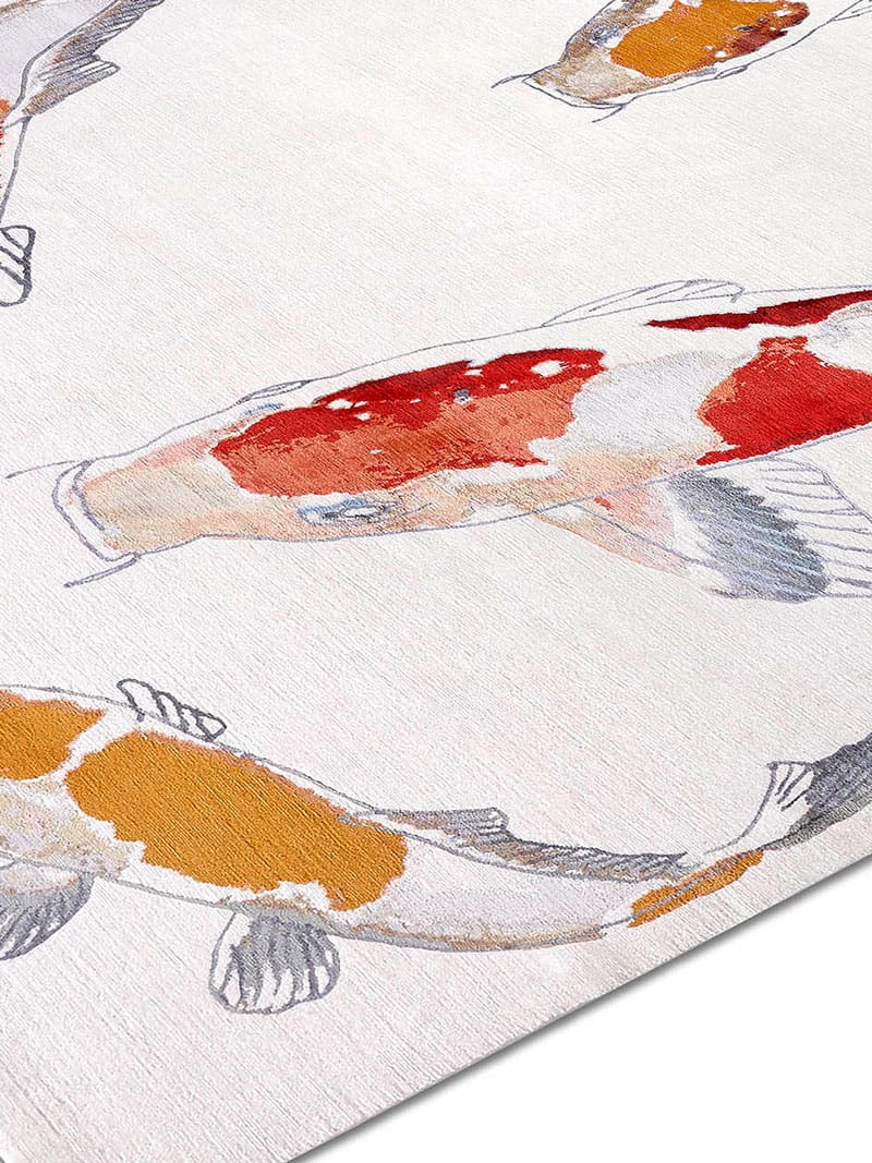 Tappeto Lusso Fish Originale/Bianco