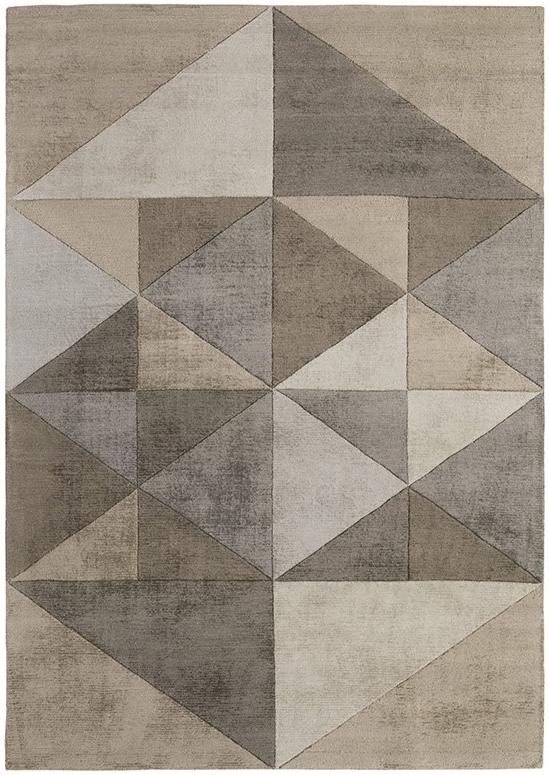 Tappeto Triangoli Beige Tuftato a Mano