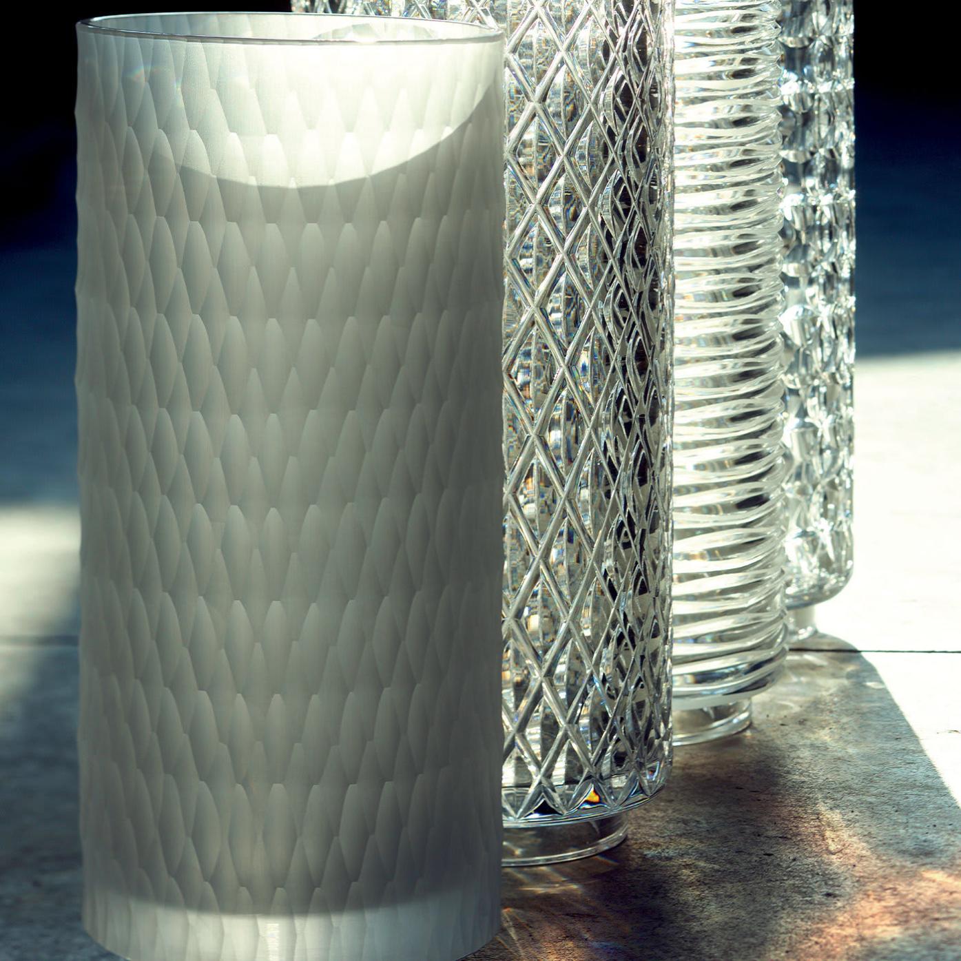 Vaso Esagonale Opaco in Cristallo Italiano