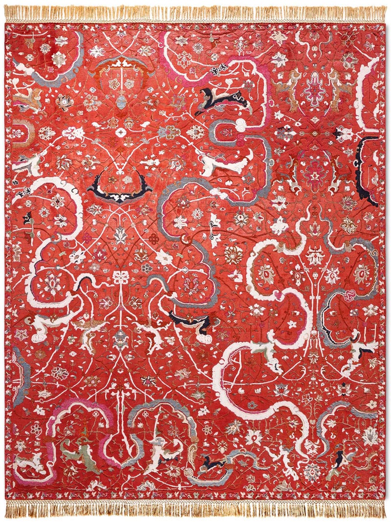 Tappeto Lusso Tabriz Rosso