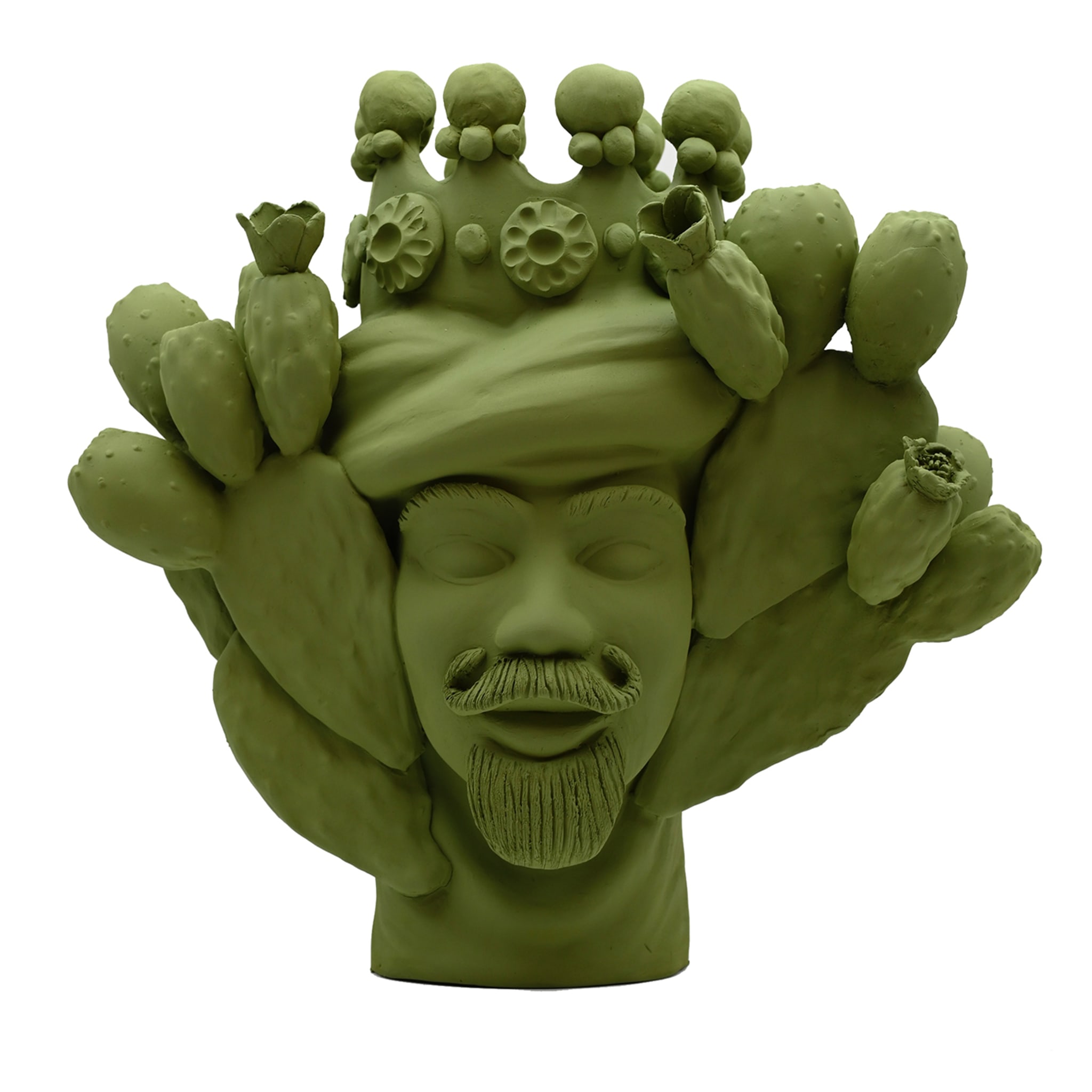 Testa di Moro Verde Artigianale Scultura