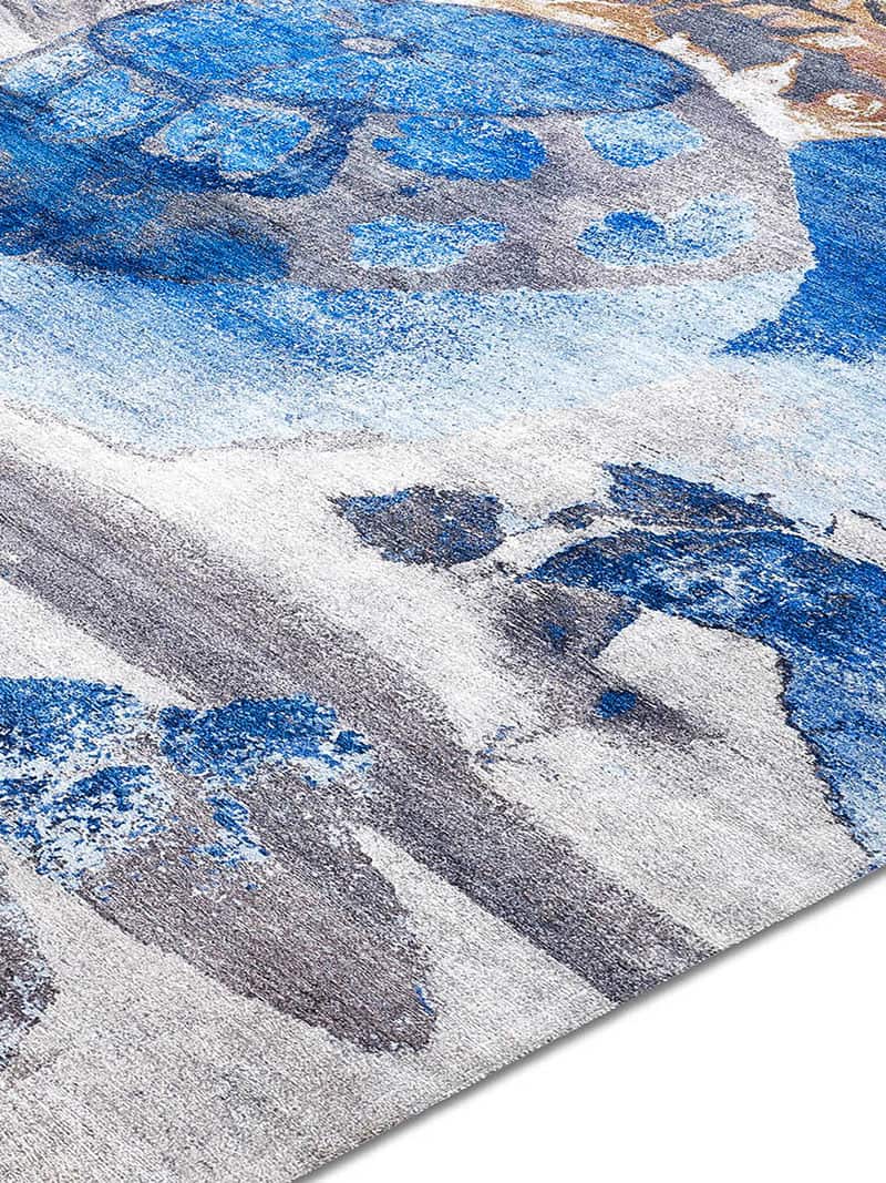 Tappeto Tessuto Blu/Limone | Misura: 305 x 427 cm