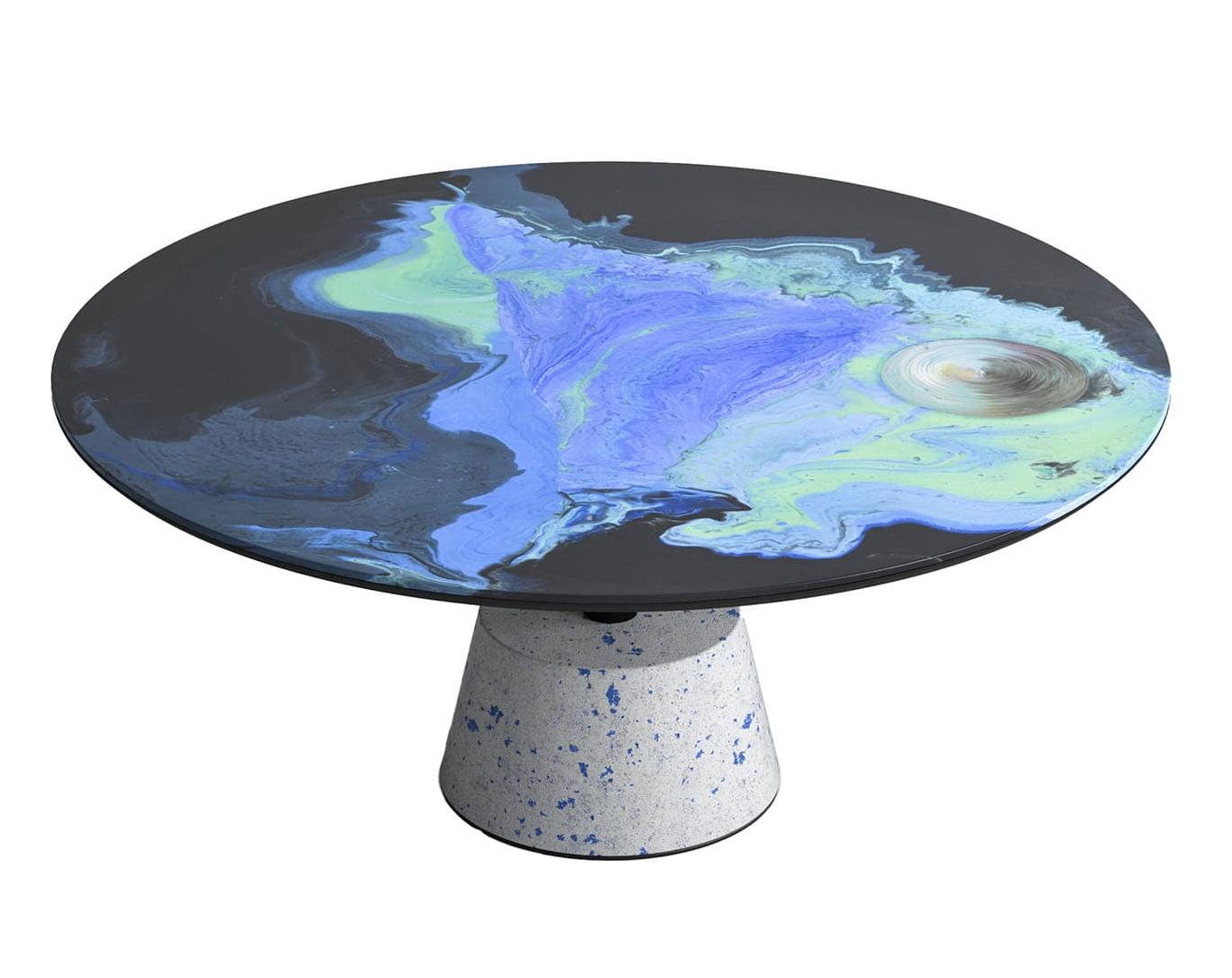Tavolino da caffè rotondo in metallo Astraliti