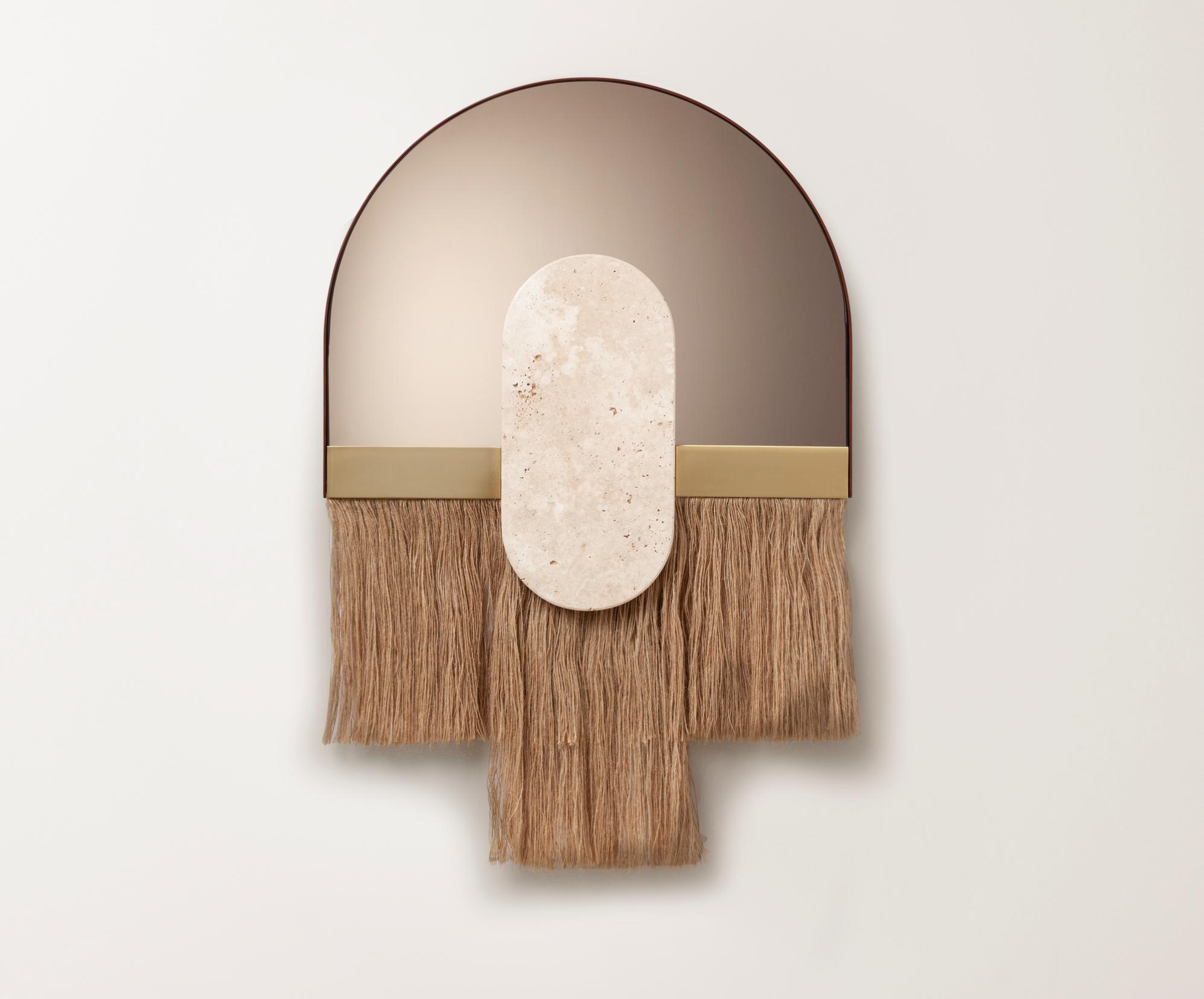 Specchio decorativo da parete Souk Ecru Shell