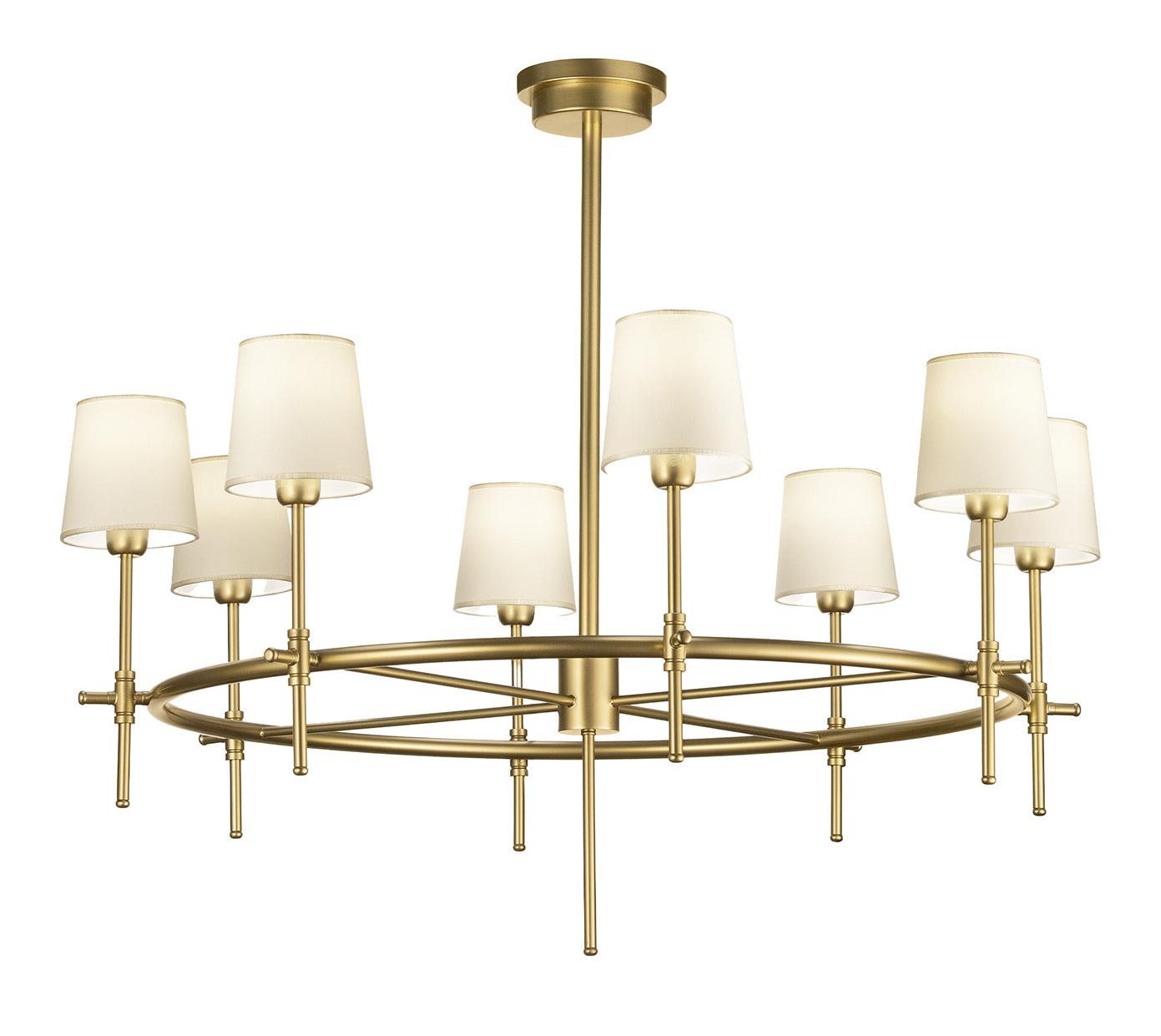 Lampadario Circolare con Finitura Oro Antico