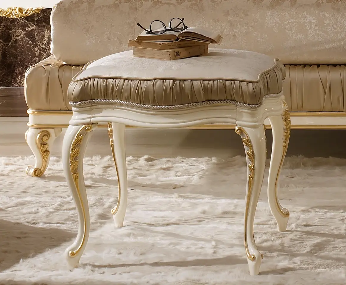 Sgabello Classico Beige / Oro