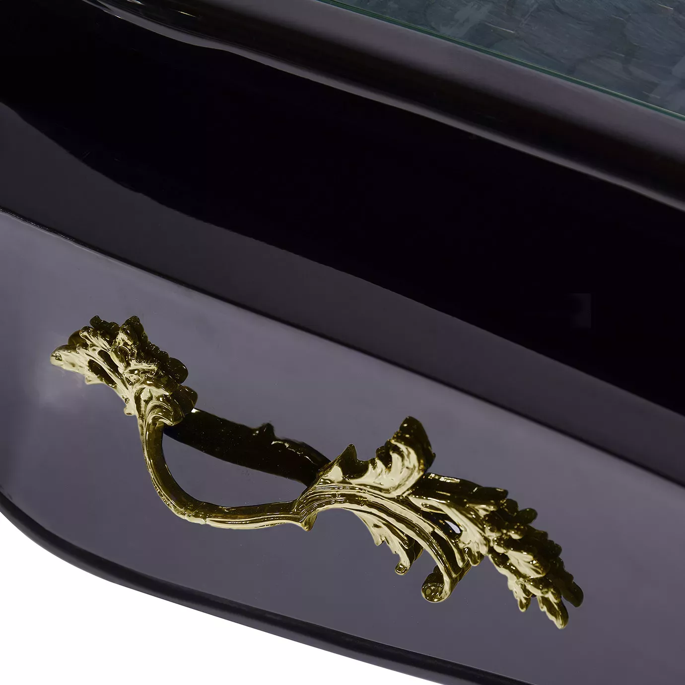Exotic Scrivania Piume di Pavone e Bronzo Dorato