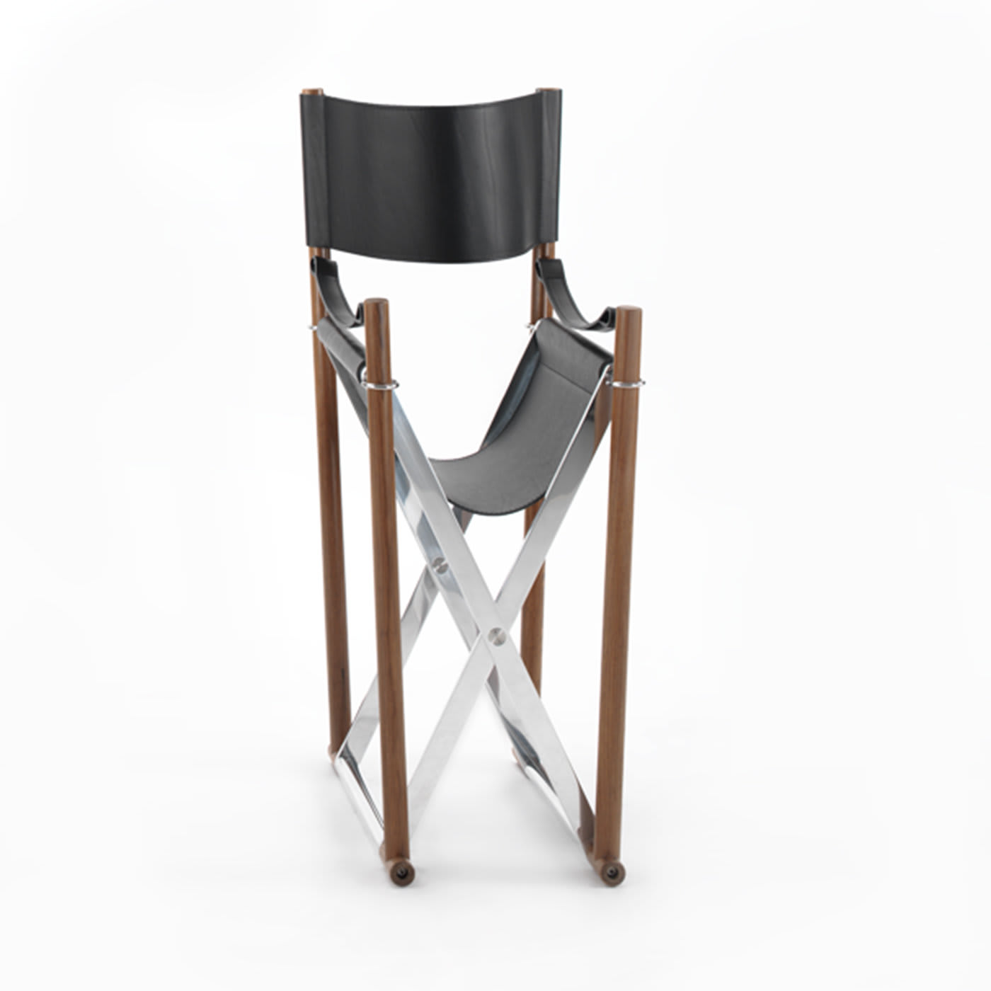 Sedia in Pelle Regista | Base / Piedistallo: Solid Black Walnut | Seduta: Pelle