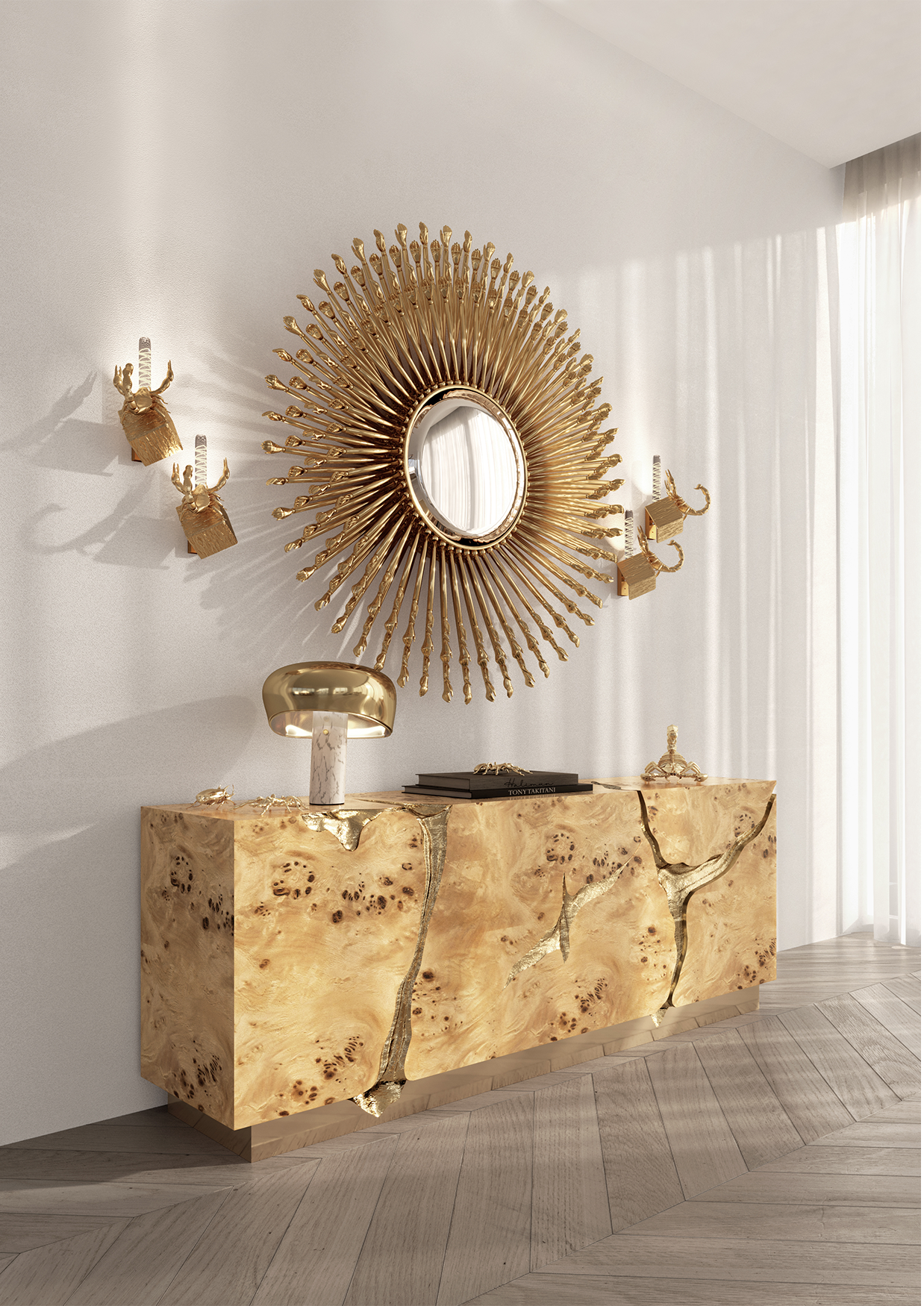Credenza in Pioppo Fissure