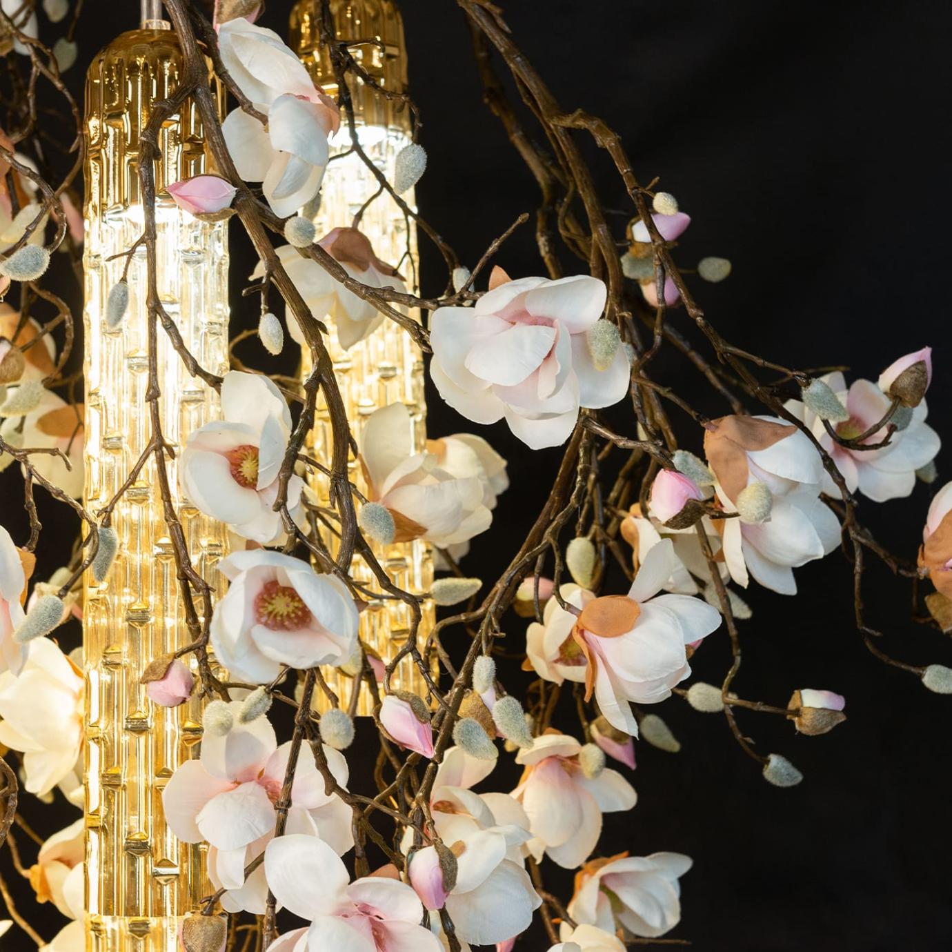 Lampadario Magnolia Bianco Oro